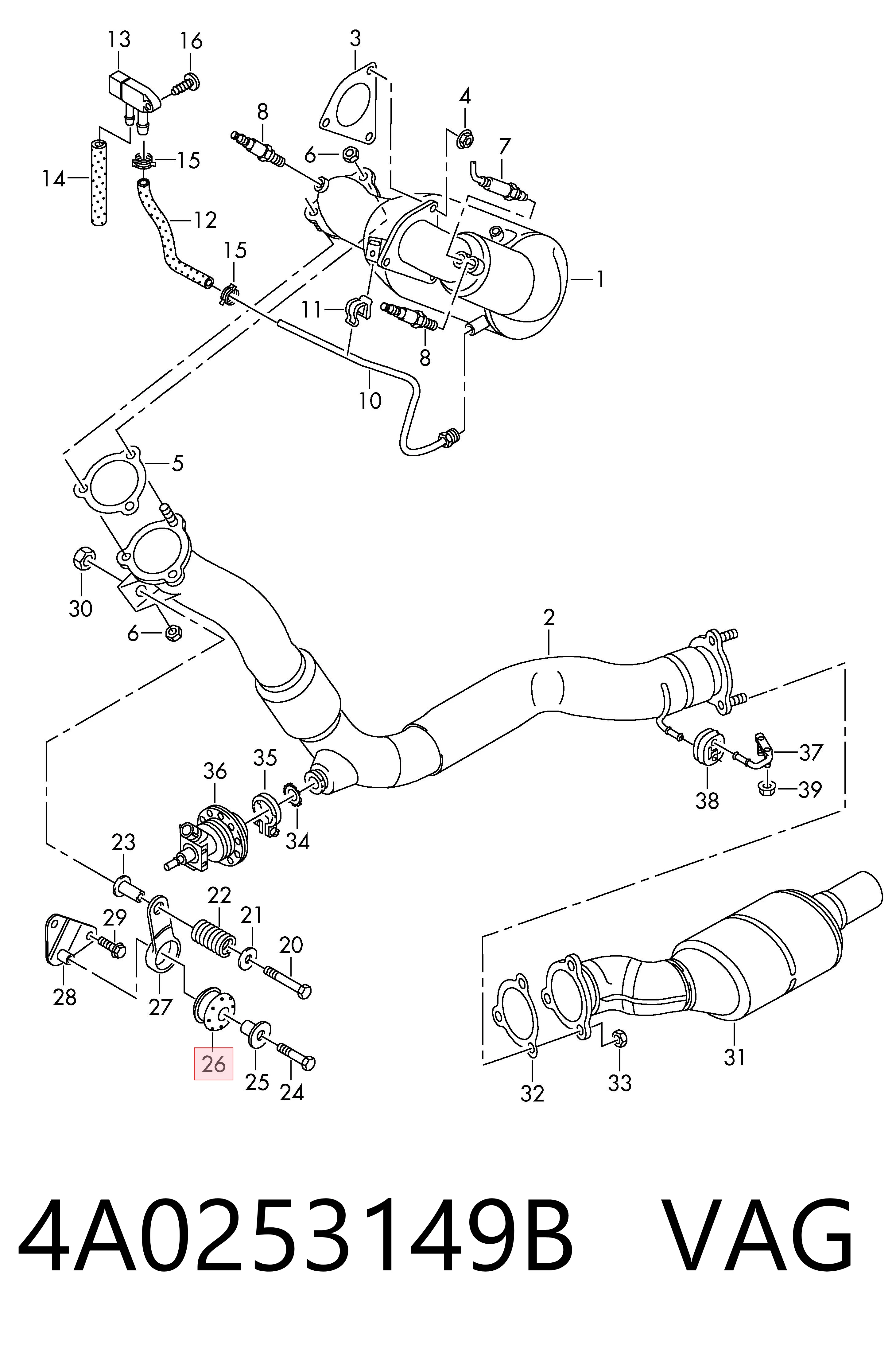 4A0253149B VAG Soporte de escape