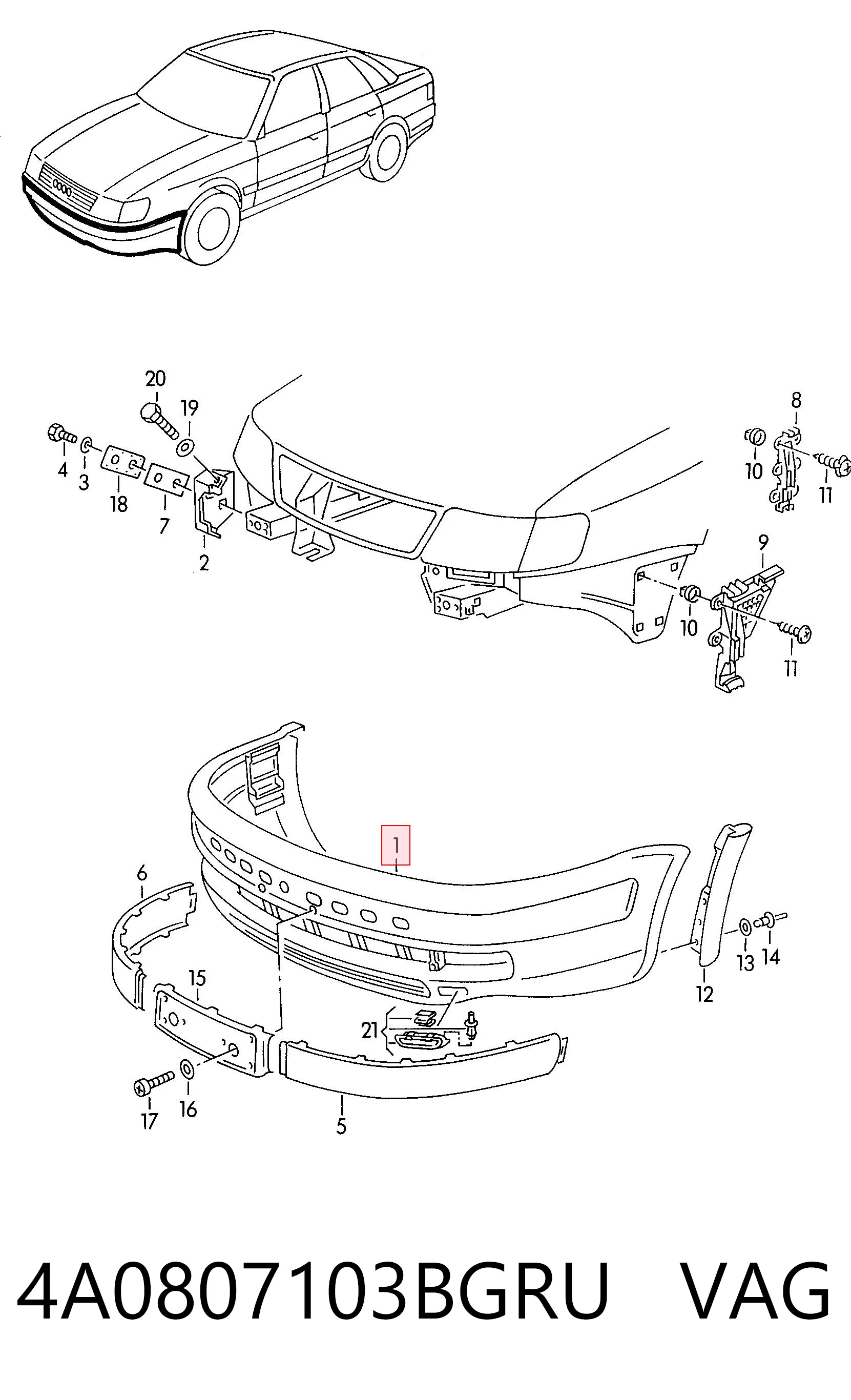 Comprar Paragolpes Audi 100 C4 4A2