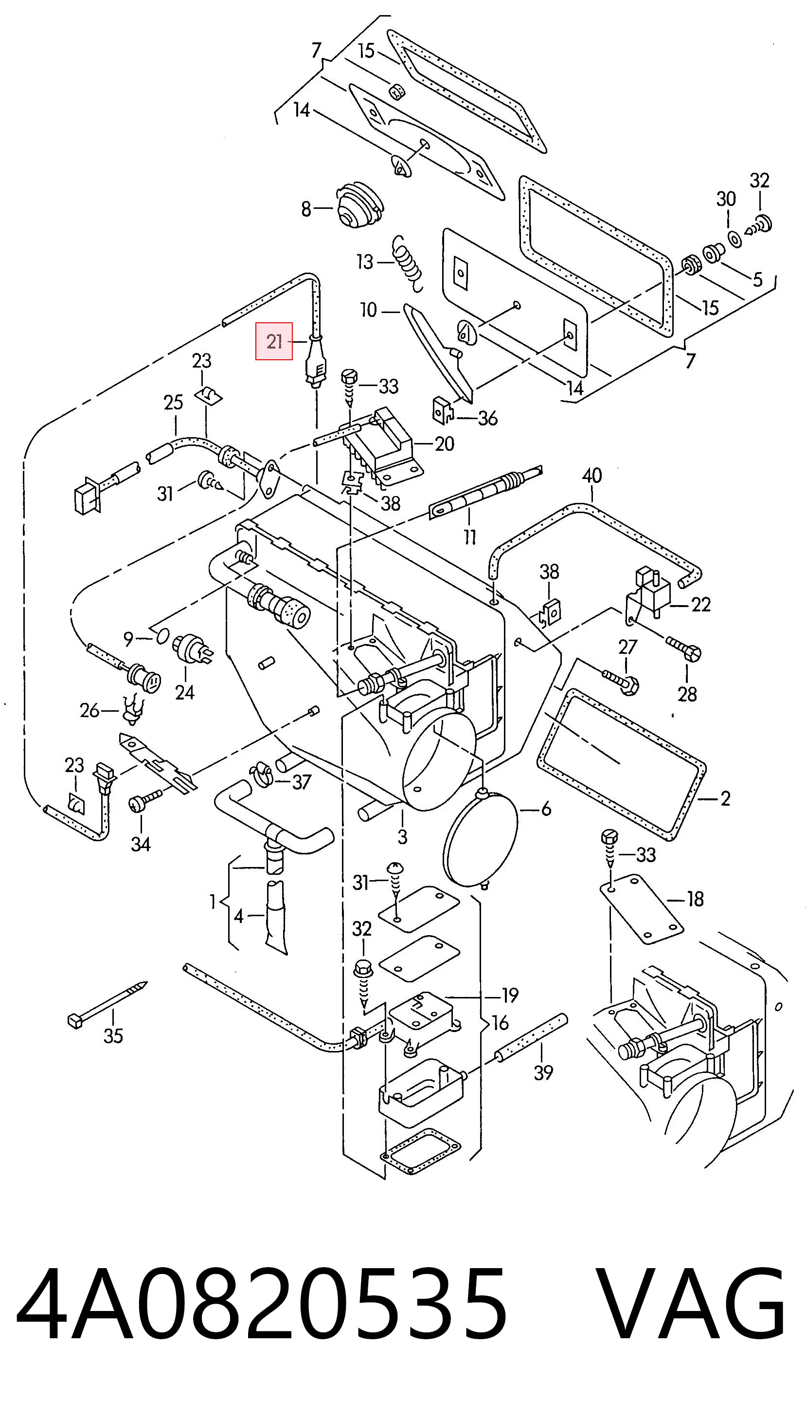 4A0820535 VAG Sensor de temperatura ambiente