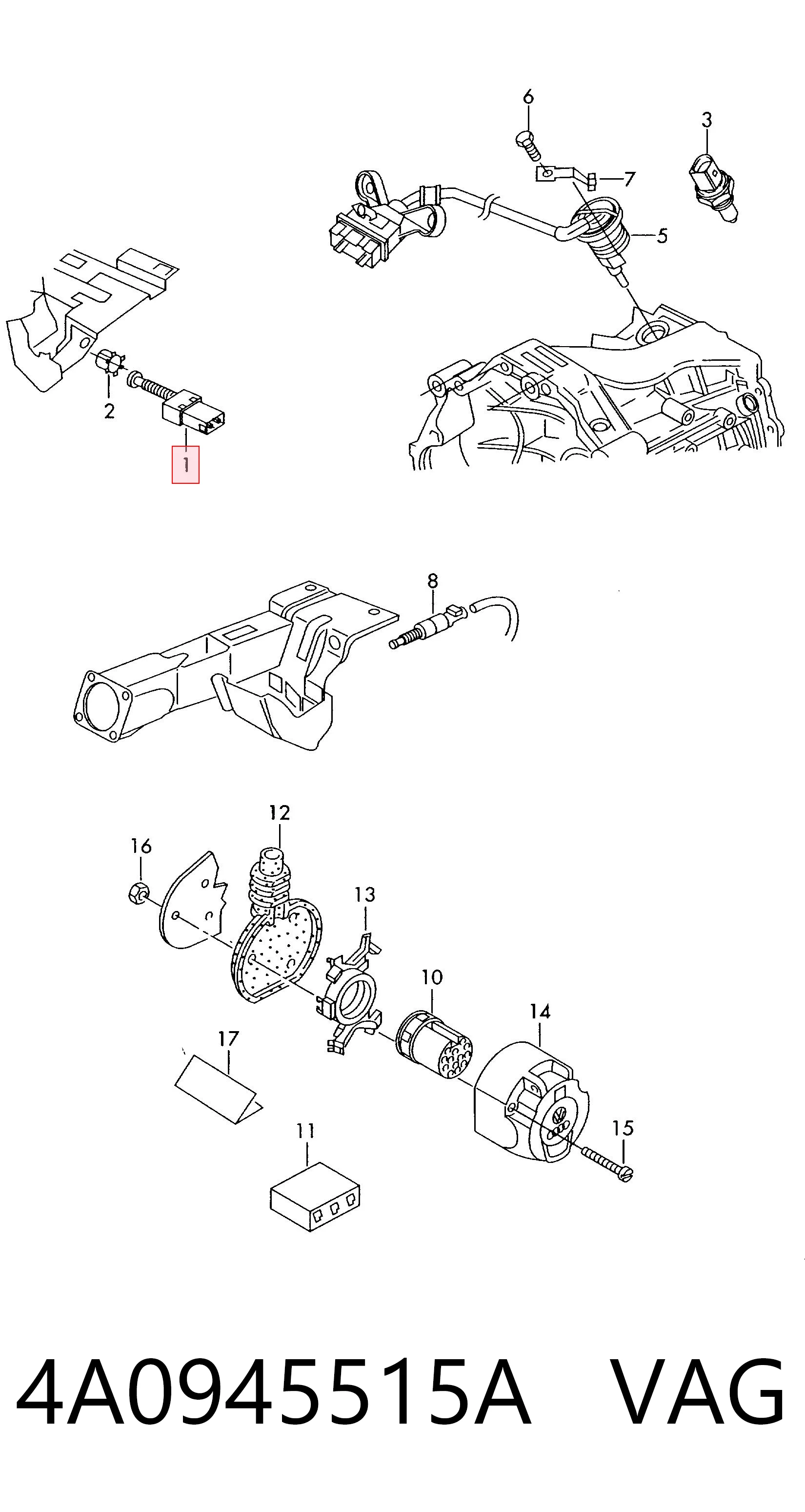4A0945515A VAG Interruptor luces de freno