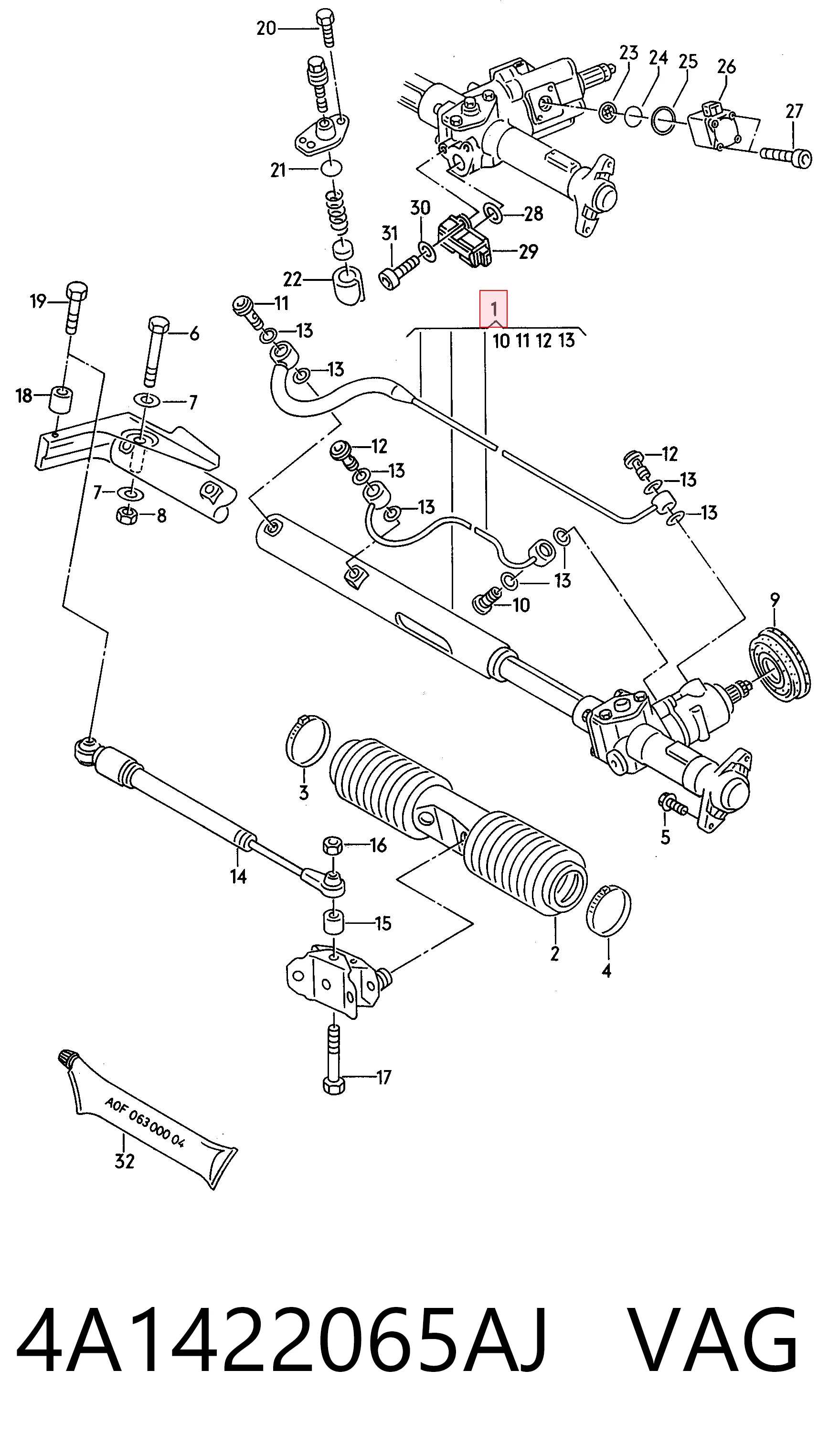  Cremallera de dirección Audi 100 