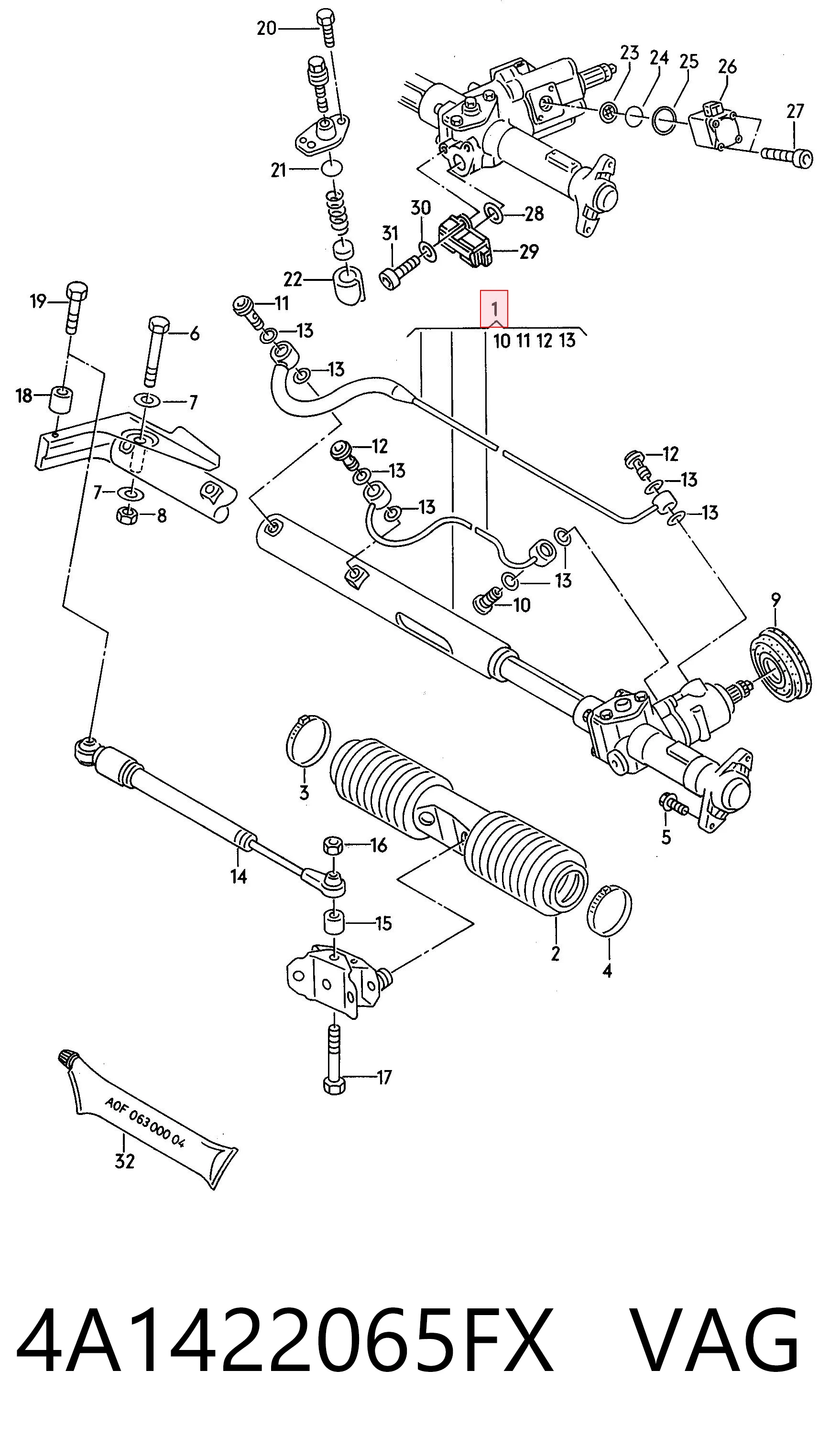 Comprar Cremallera de dirección Audi 100  4A2 a bajo precio