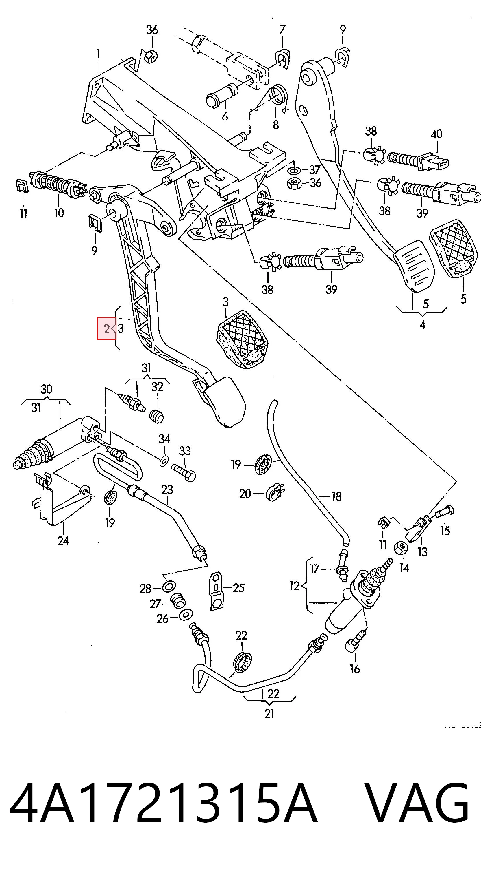 Pedal embrague para Audi A6 4A5