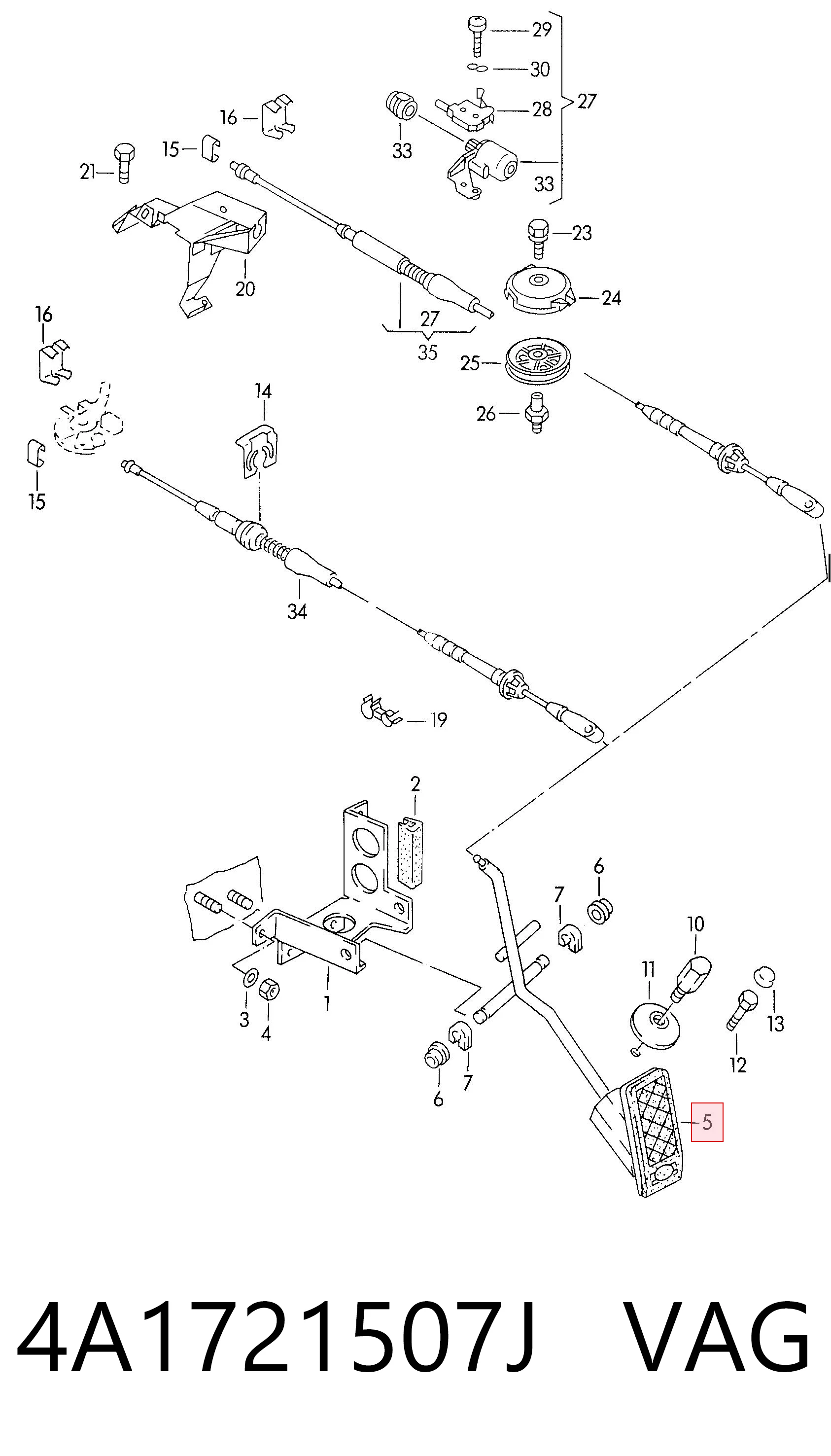 Pedal de aceleracion para Audi A6 C4 4A5