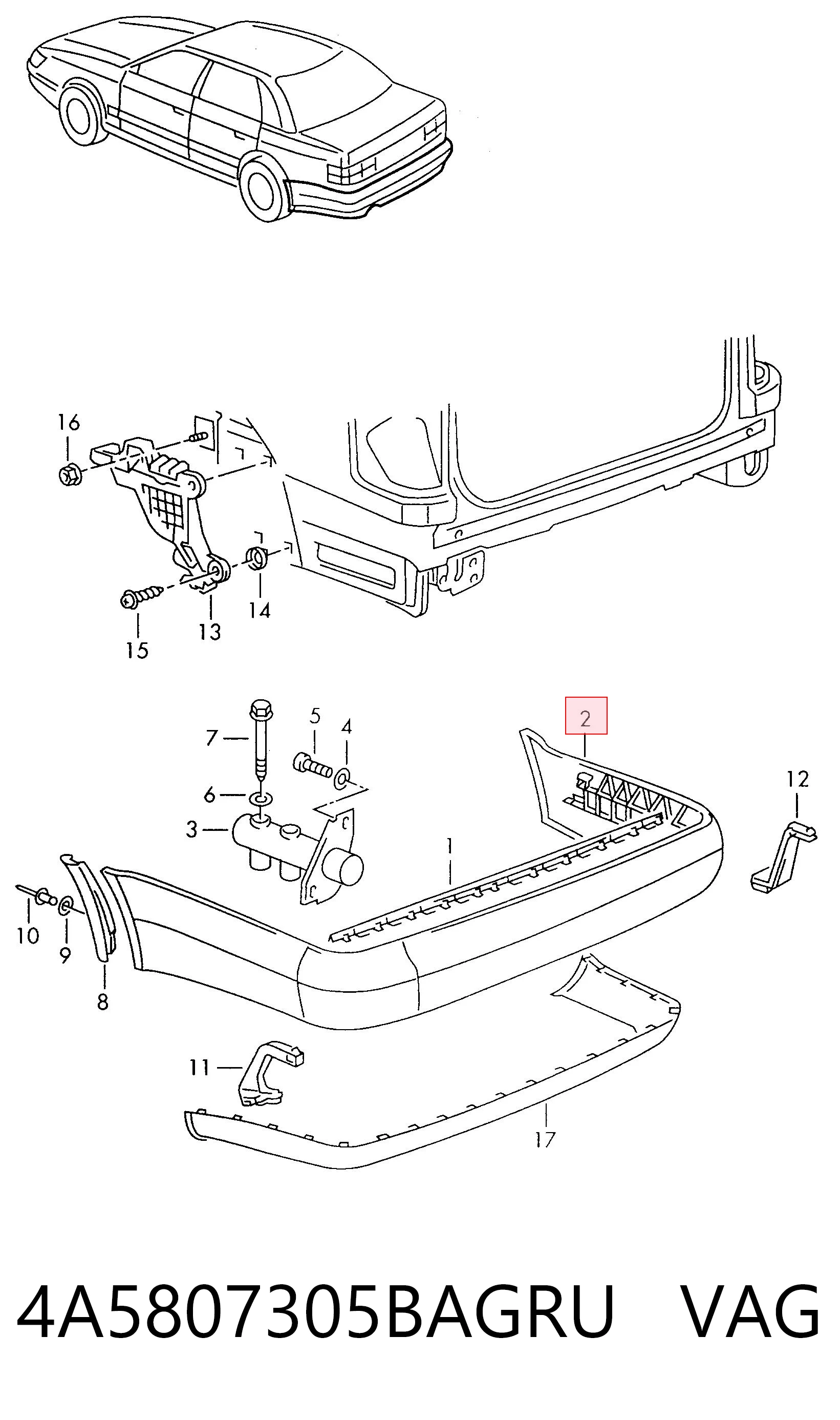 Defensa trasero para Audi A6 C4 4A5