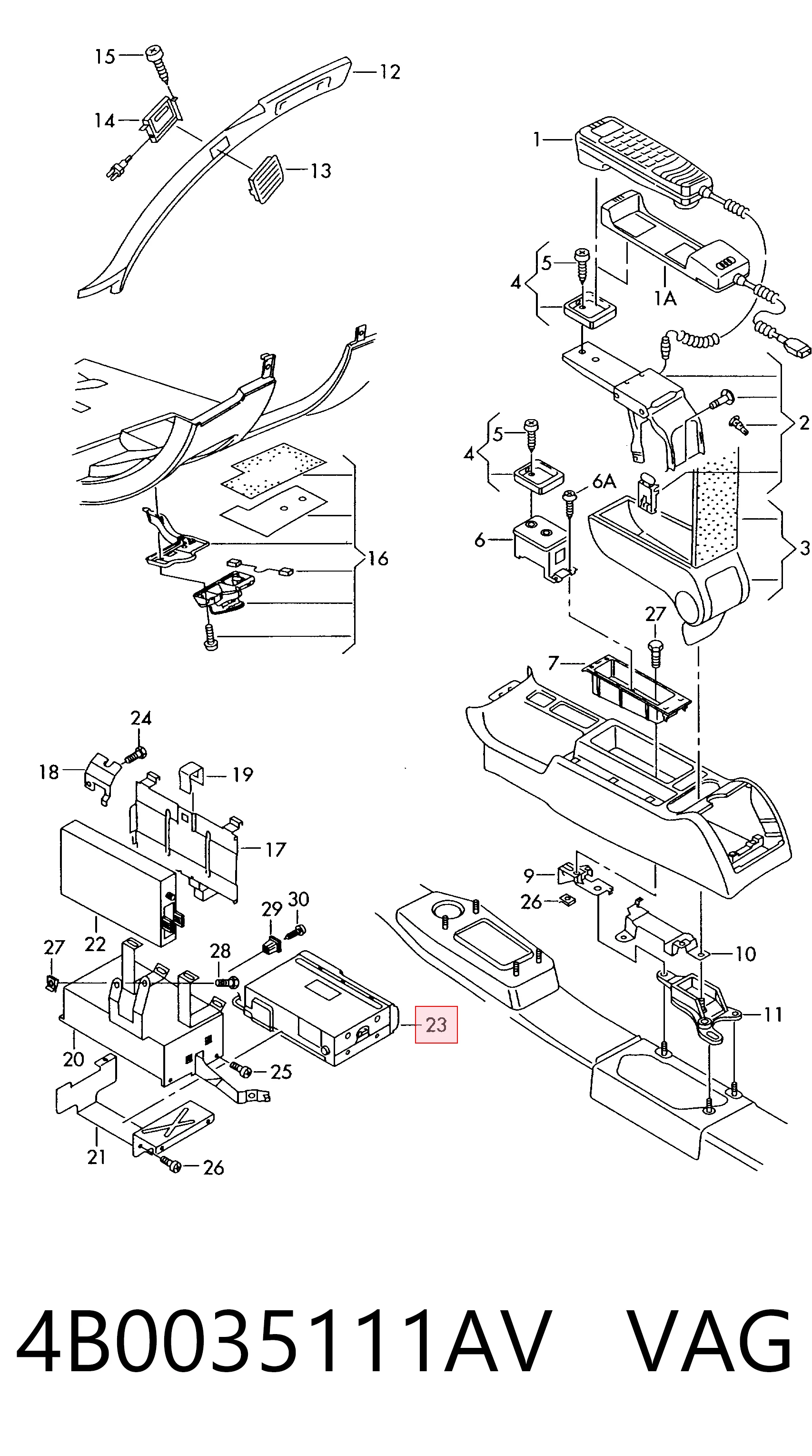 Radio para Audi A6 C5 4B2, 4B4