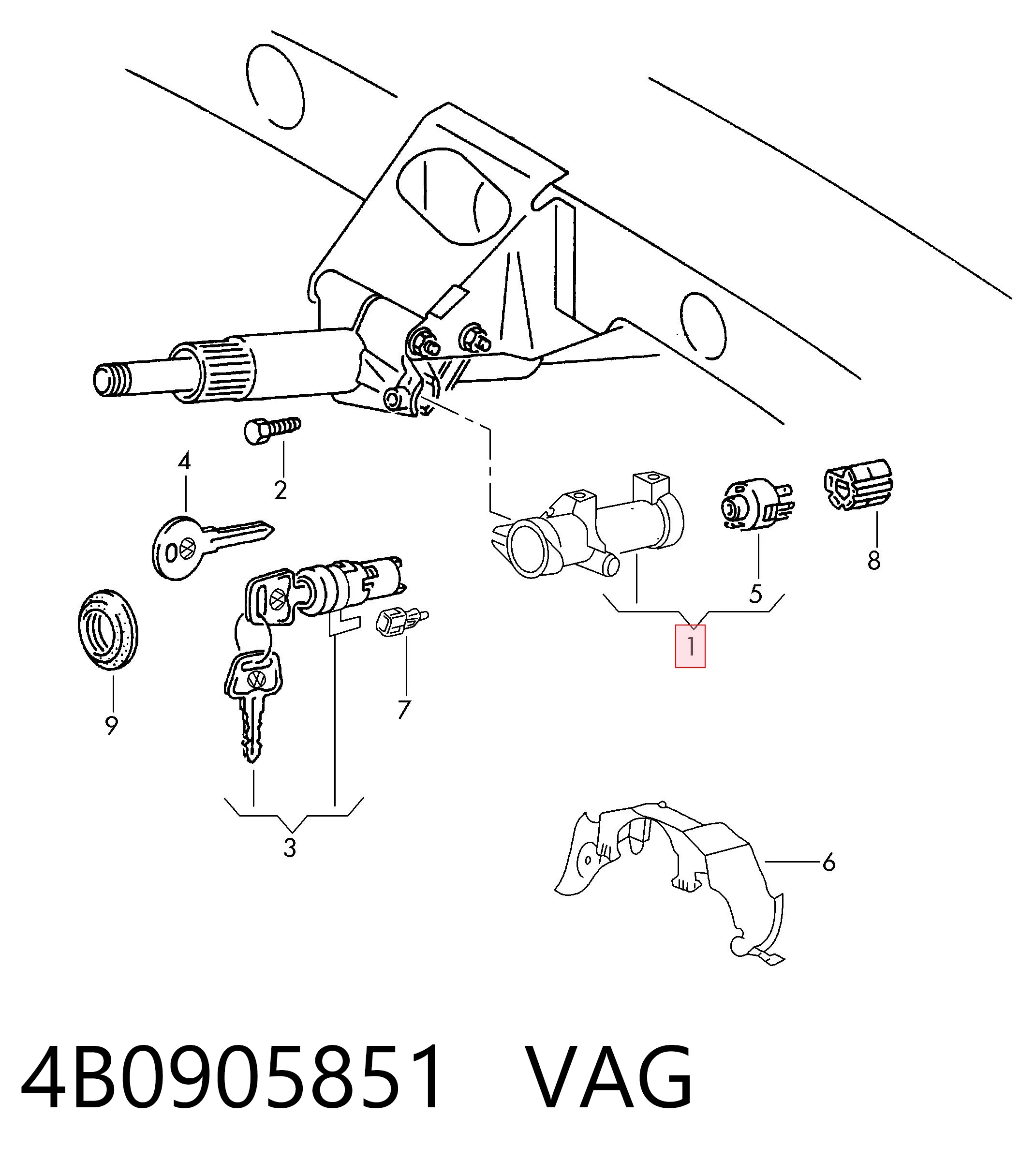 Interruptor de encendido para Volkswagen Passat B5 3B5