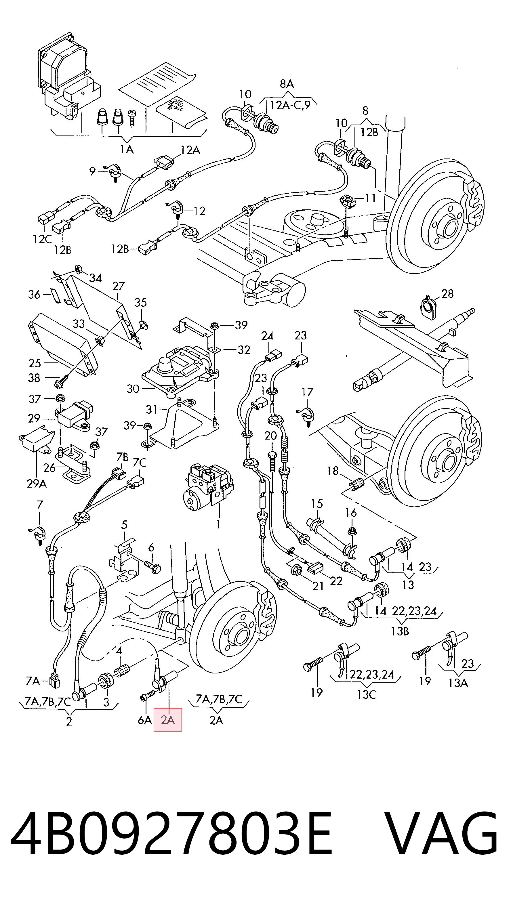 4B0927803E VAG Sensor de rueda abs