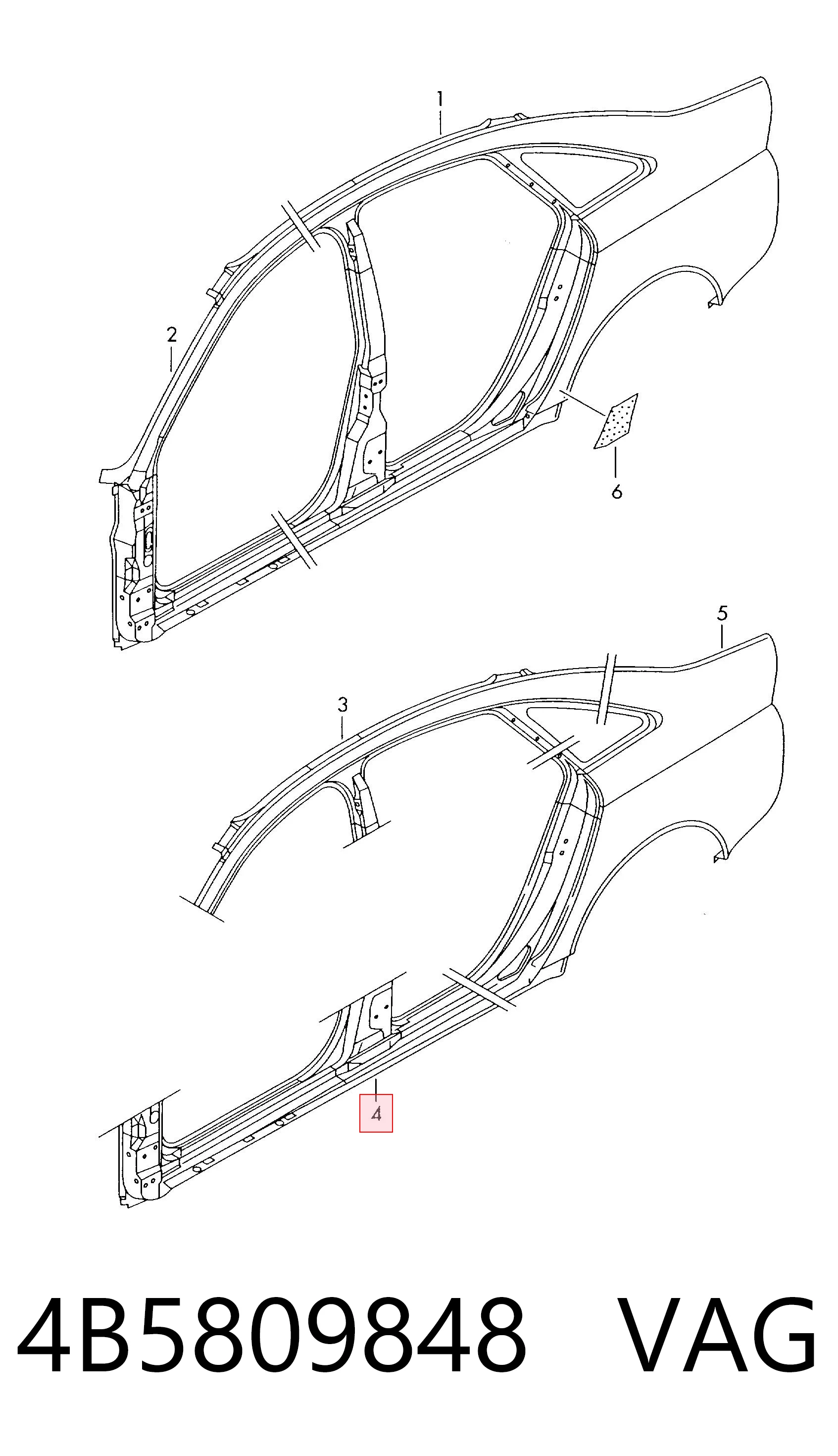 Comprar Umbral exterior derecho Audi A6 4F5 a bajo precio