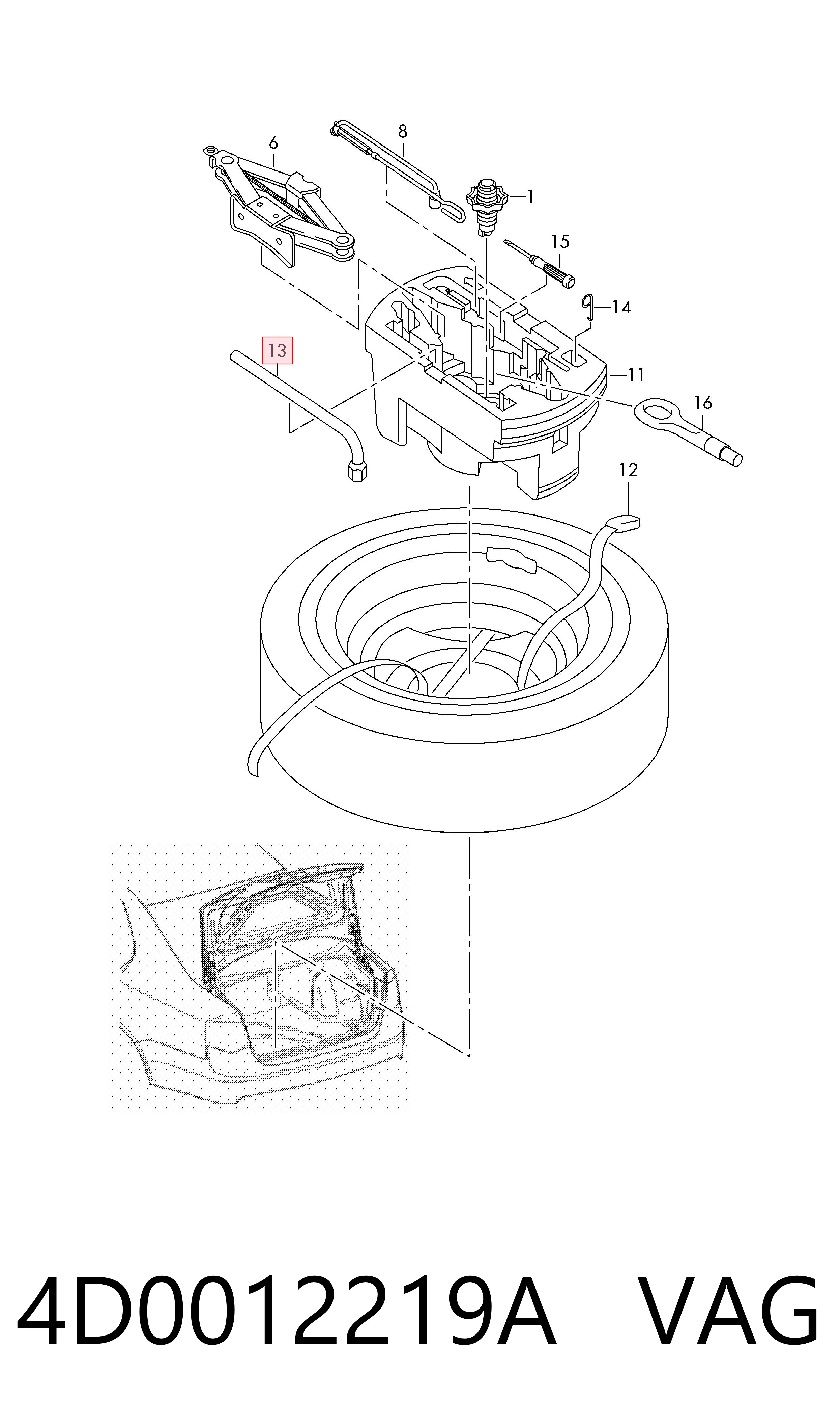 Comprar 4D0012219A VAG Llave de cruceta