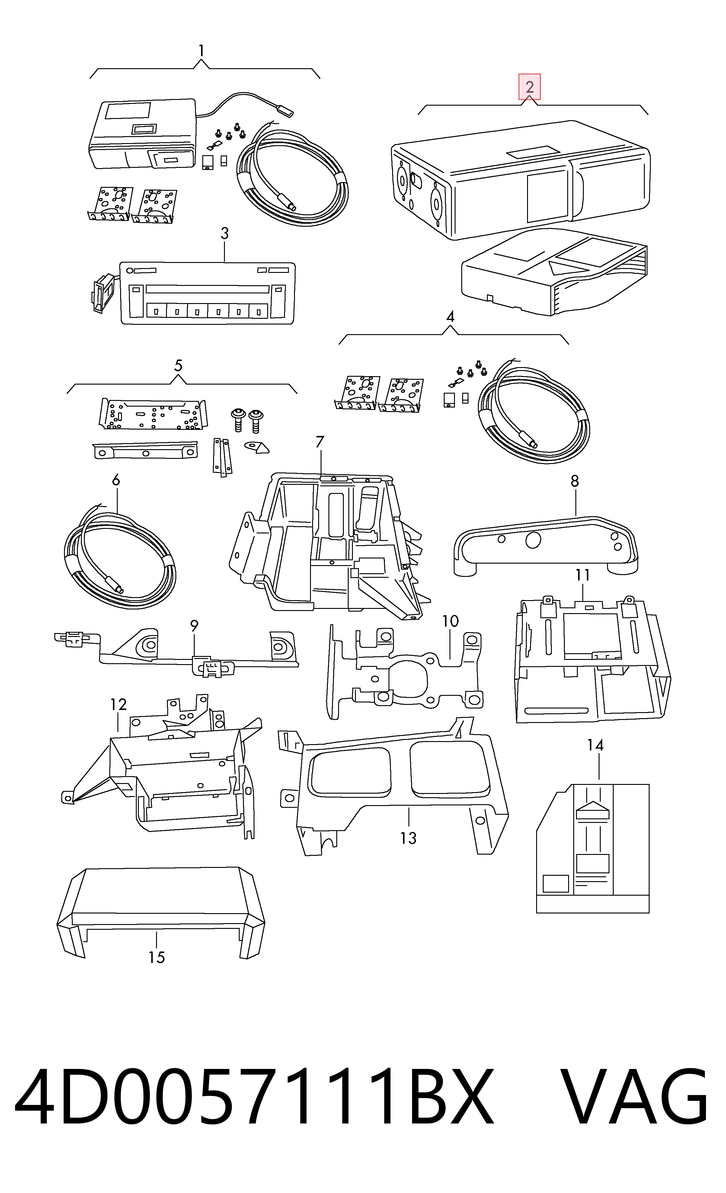 Radio para Audi A6 C5 4B2, 4B4