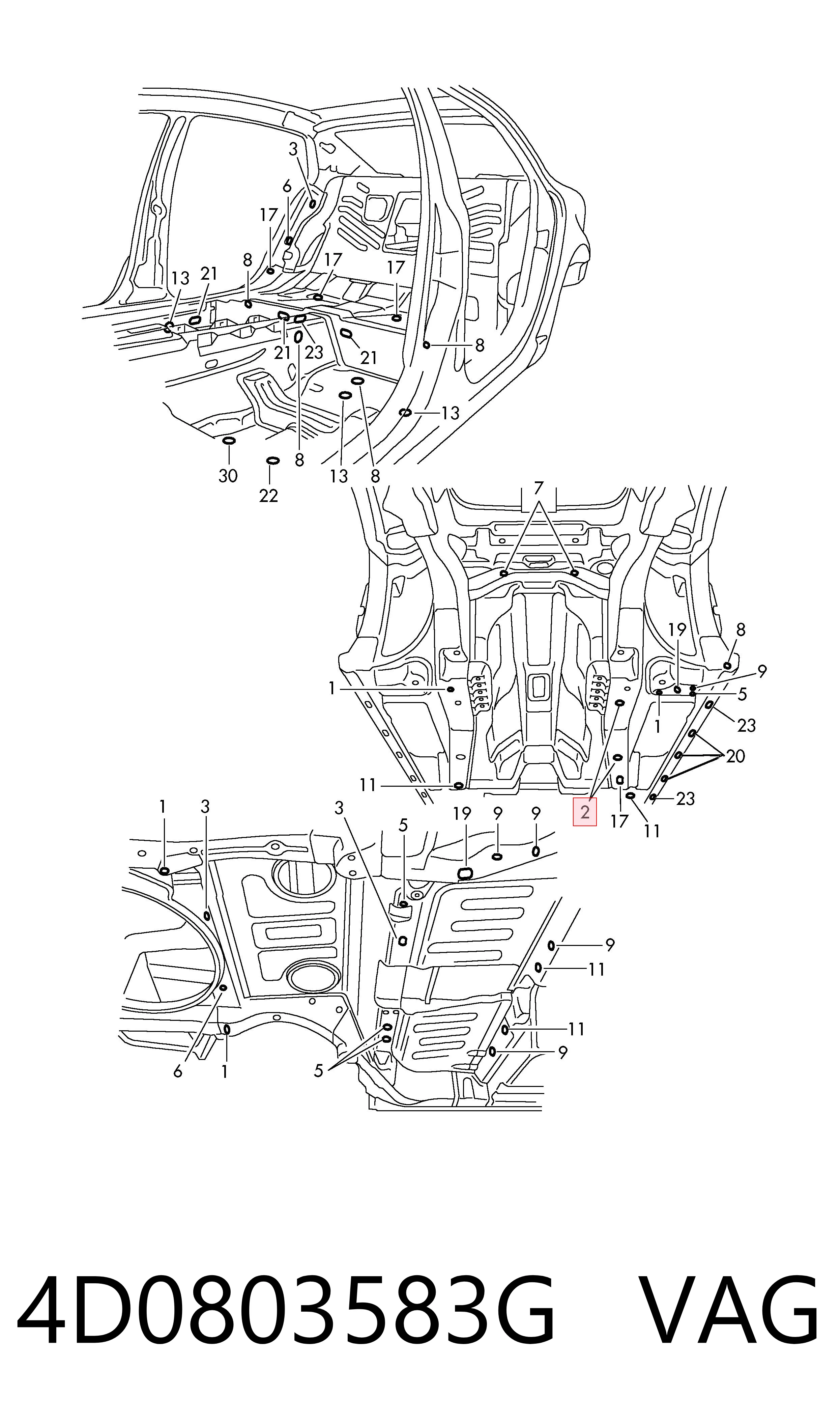 4D0803583G VAG Cubre motor