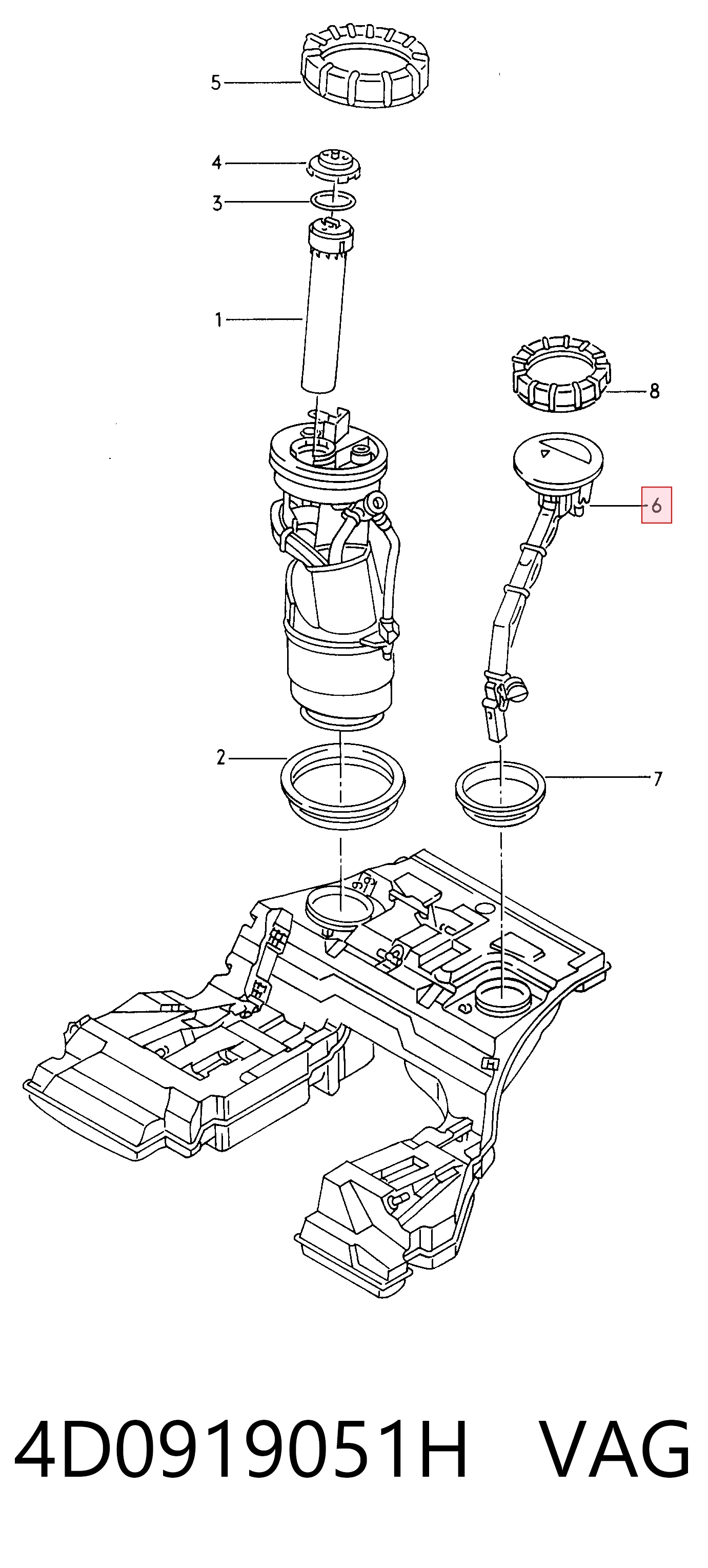 Sensor de nivel de combustible izquierdo 4D0919051H VAG