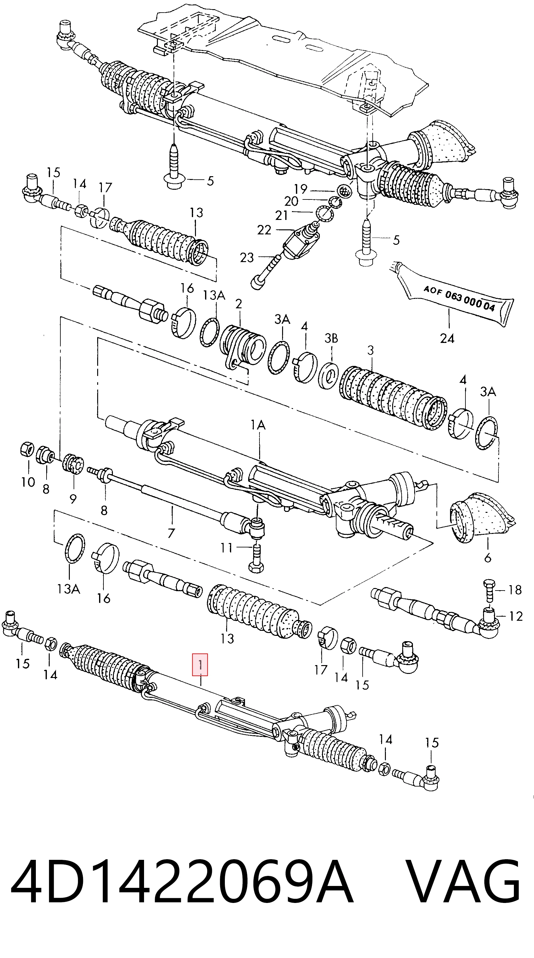 Comprar Cremallera de dirección Audi A8 D2 4D2, 4D8