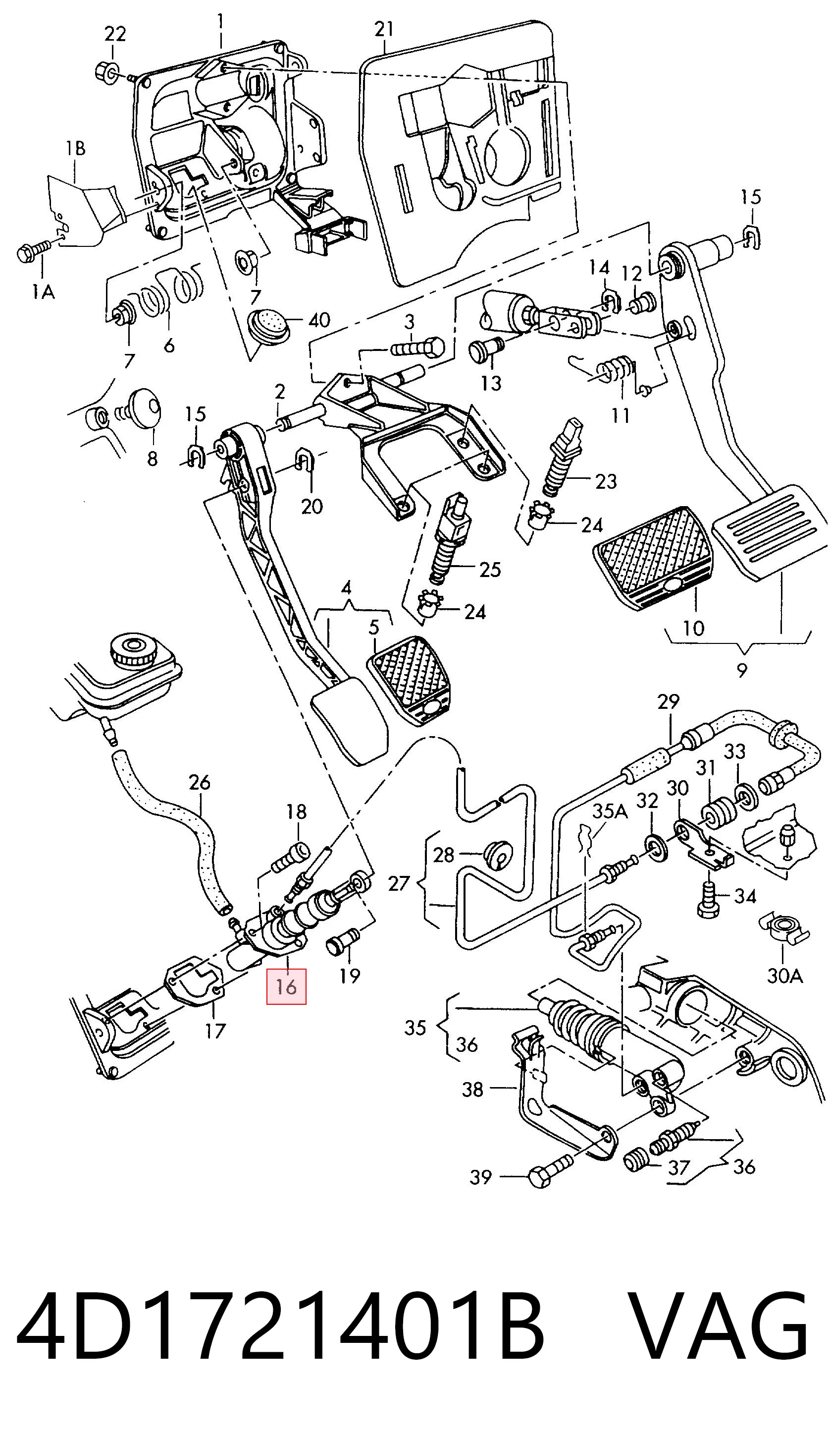 Comprar Cilindro maestro de embrague Audi A8  4D2, 4D8 a bajo precio