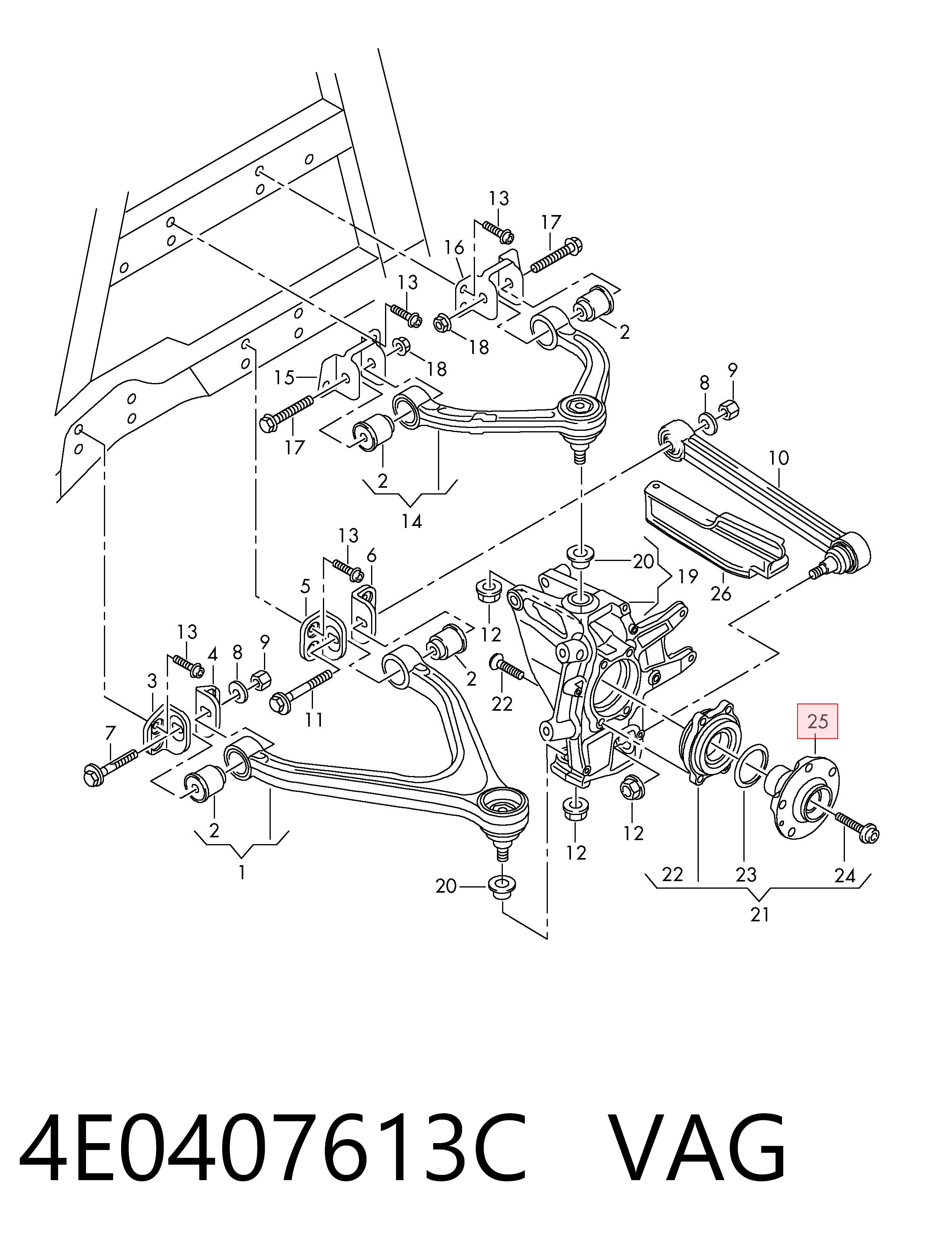 Buje de rueda delantero VAG 4E0407613C precio, desde 45,83 EUR