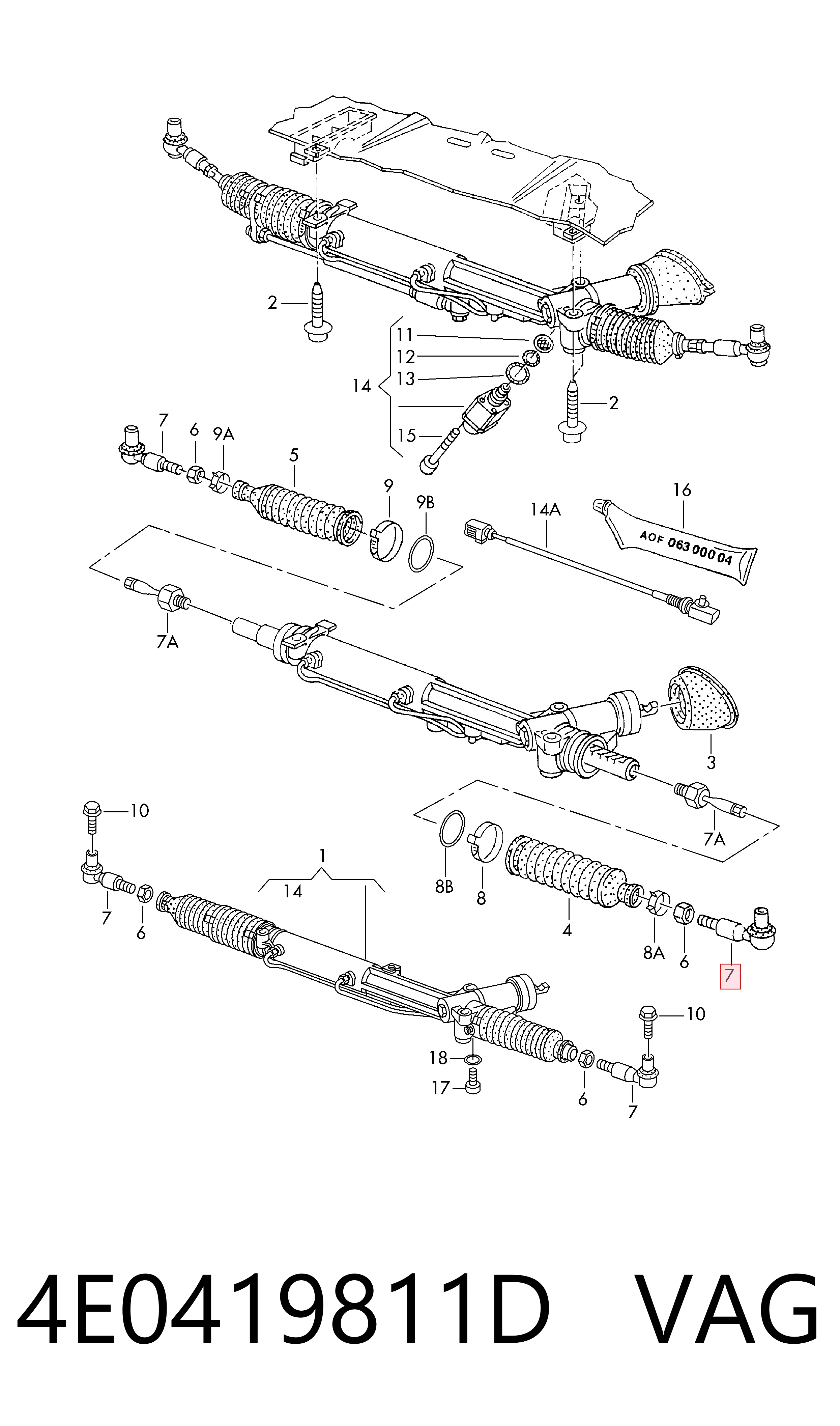Rótulas de dirección para Audi A8  (4E2, 4E8)