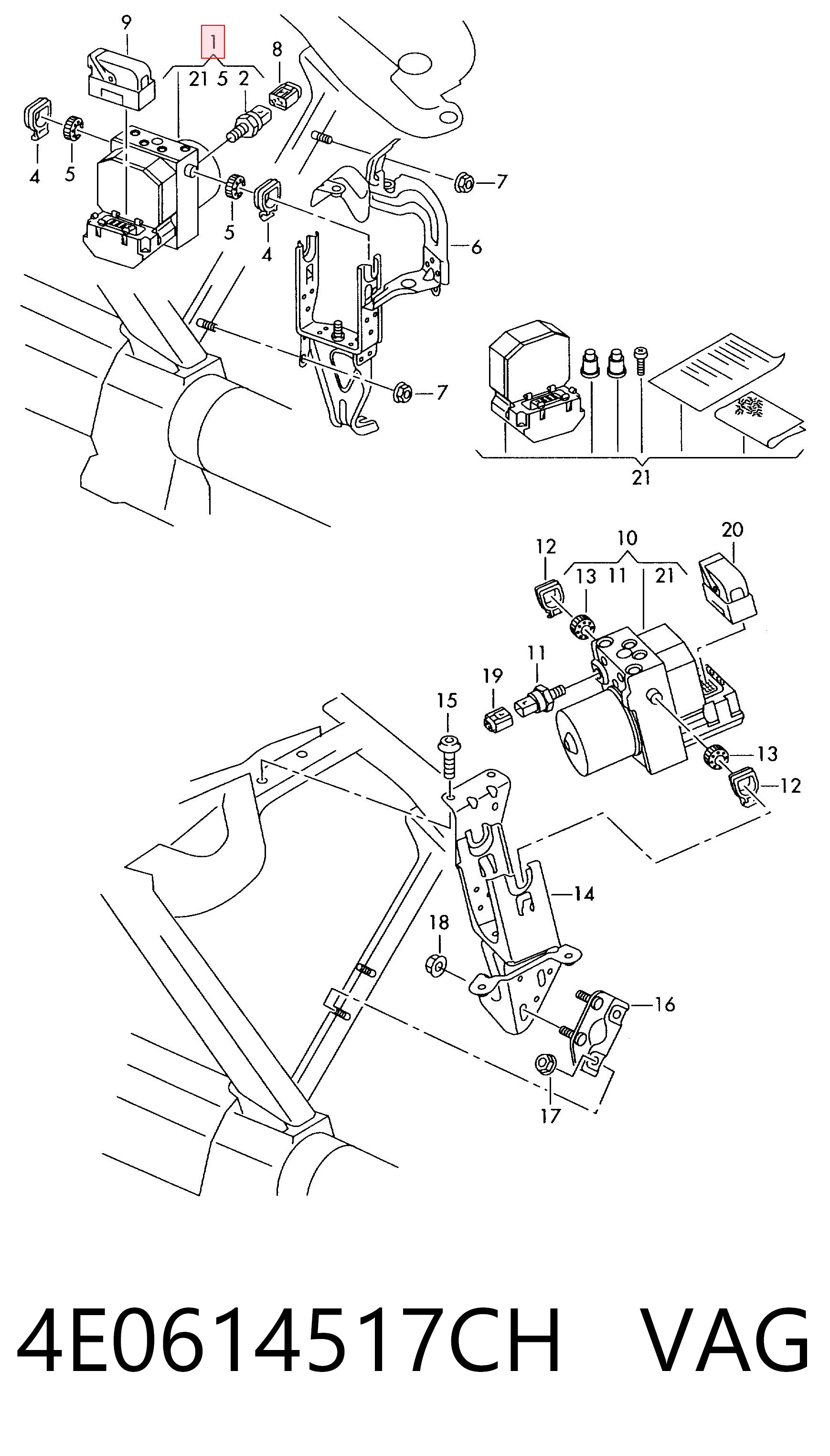 Unidad de control ABS hidráulico para Audi A8 D3 4E2, 4E8
