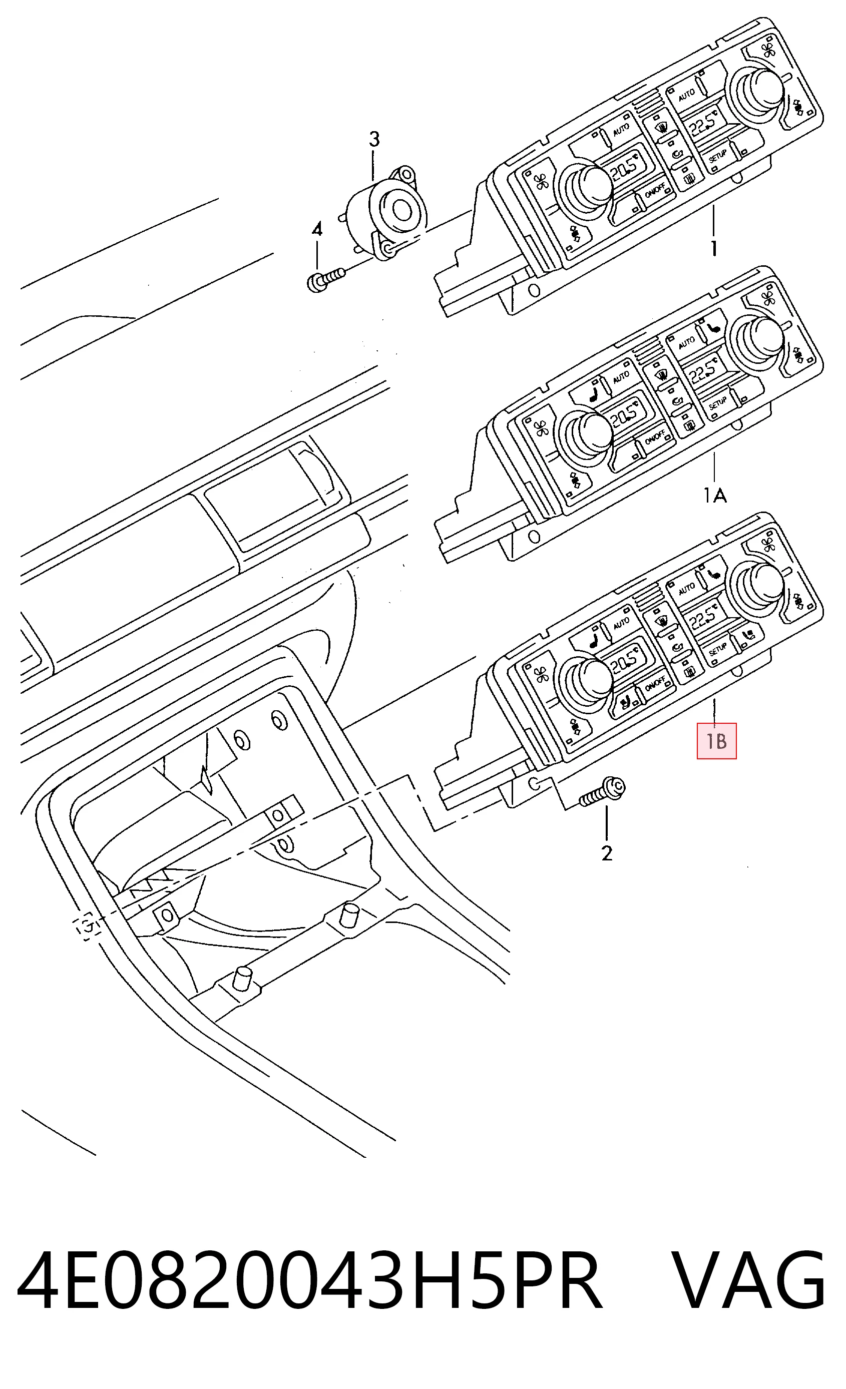 Módulo de modos de calefacción/aire acondicionado Audi A8 D3 sedán (4E2, 4E8) (2002 - 2010) precio, desde 1457,23 EUR