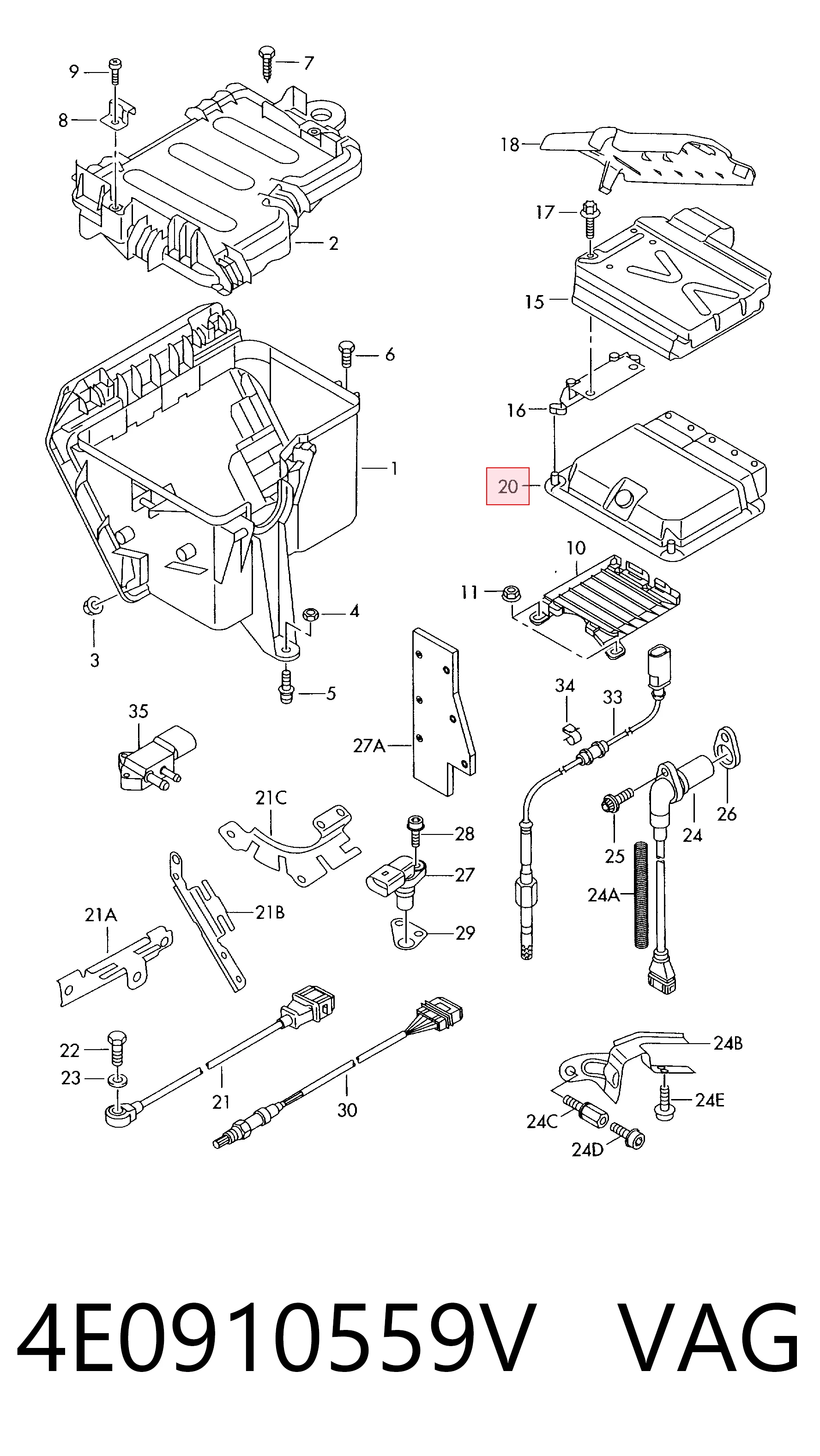 Centralina Del Motor para Audi A8 D3 4E2, 4E8