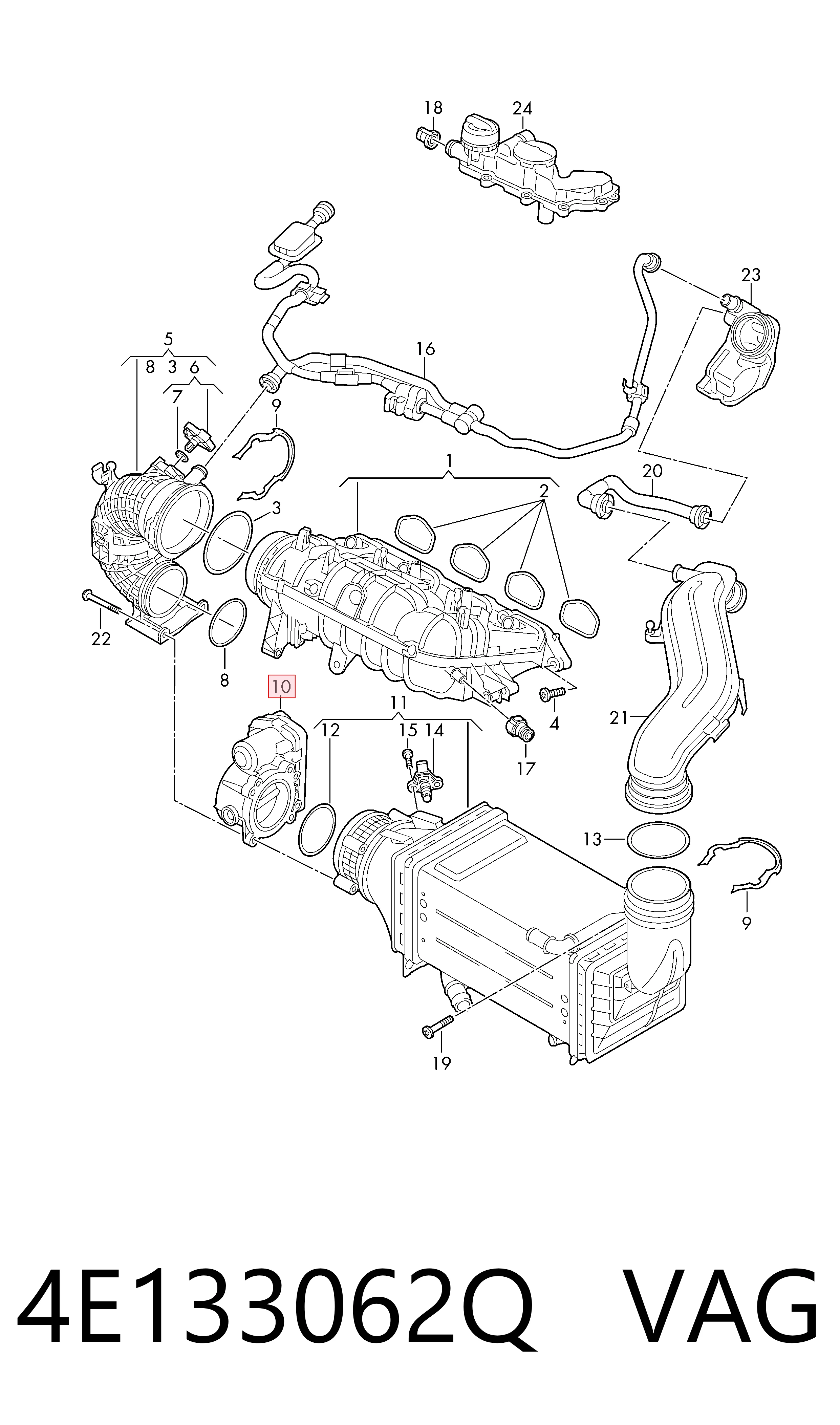 Mariposa de admisión para Seat Leon IV KL8, KLD