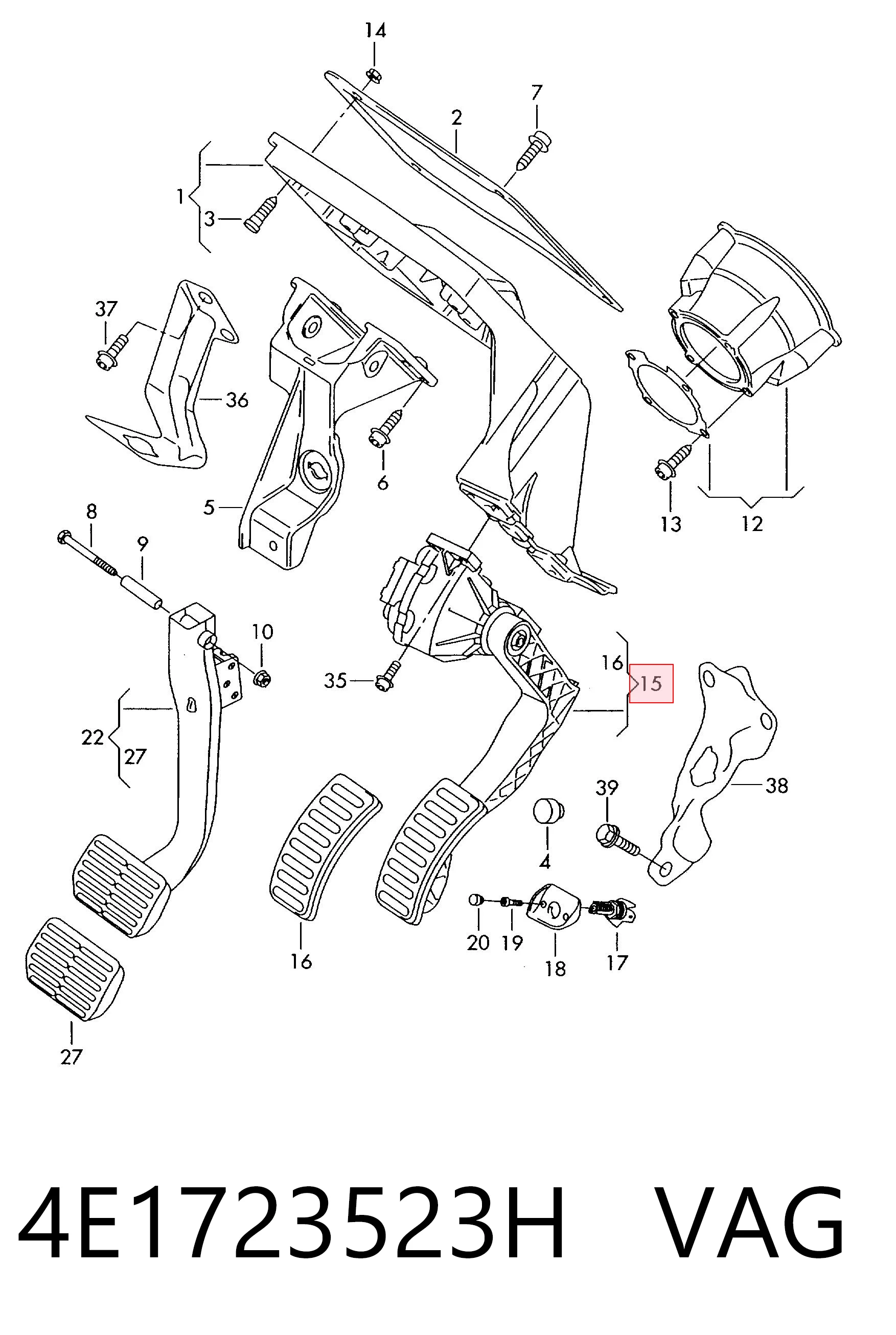 4E1723523H VAG Pedal de aceleracion