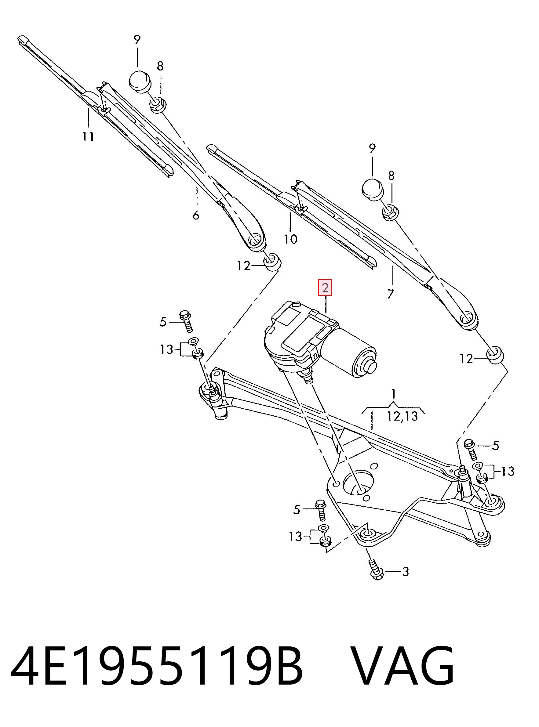 Comprar Motor del limpiaparabrisas Audi A8  4E2, 4E8 a bajo precio