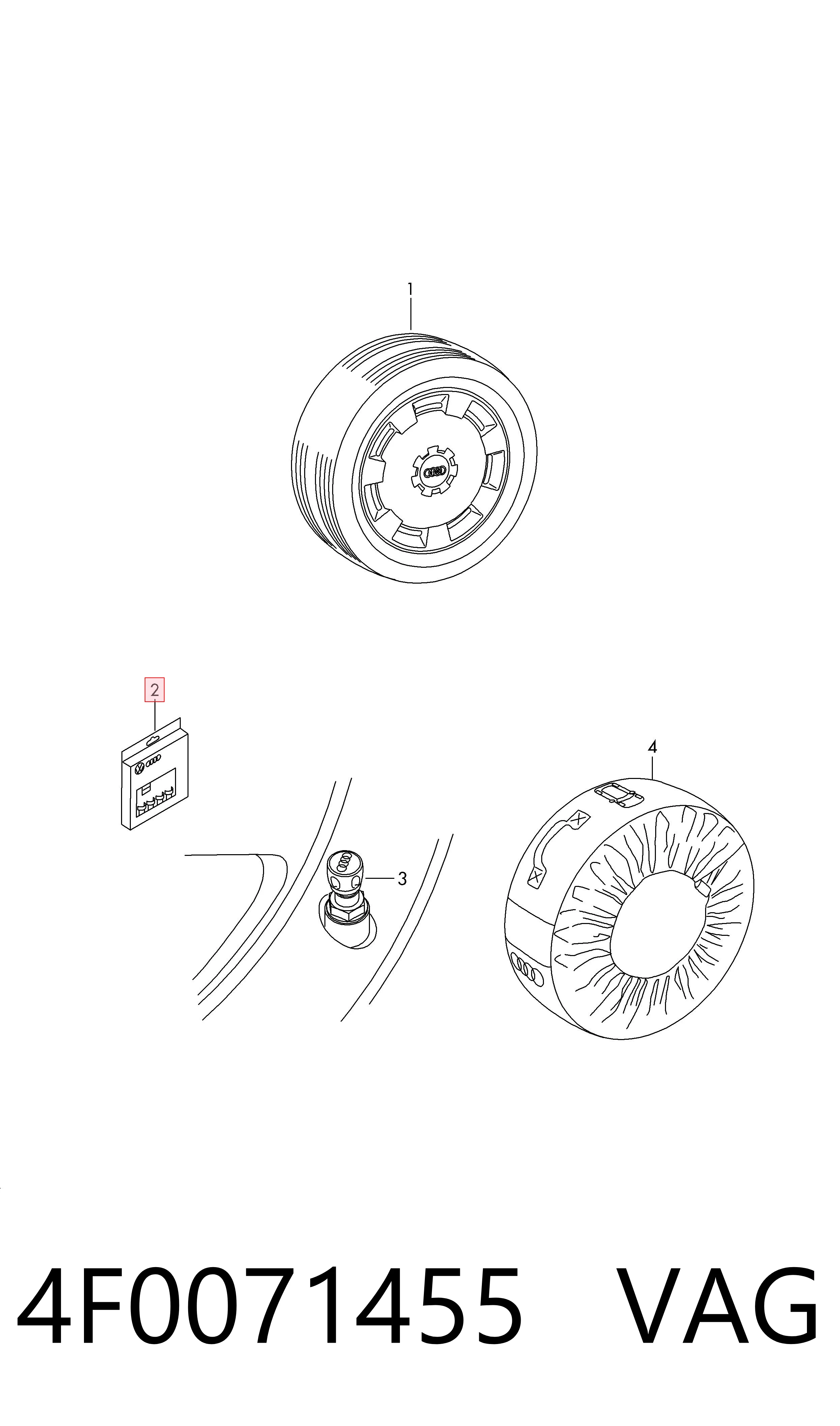 4F0071455 VAG Tornillos para llantas