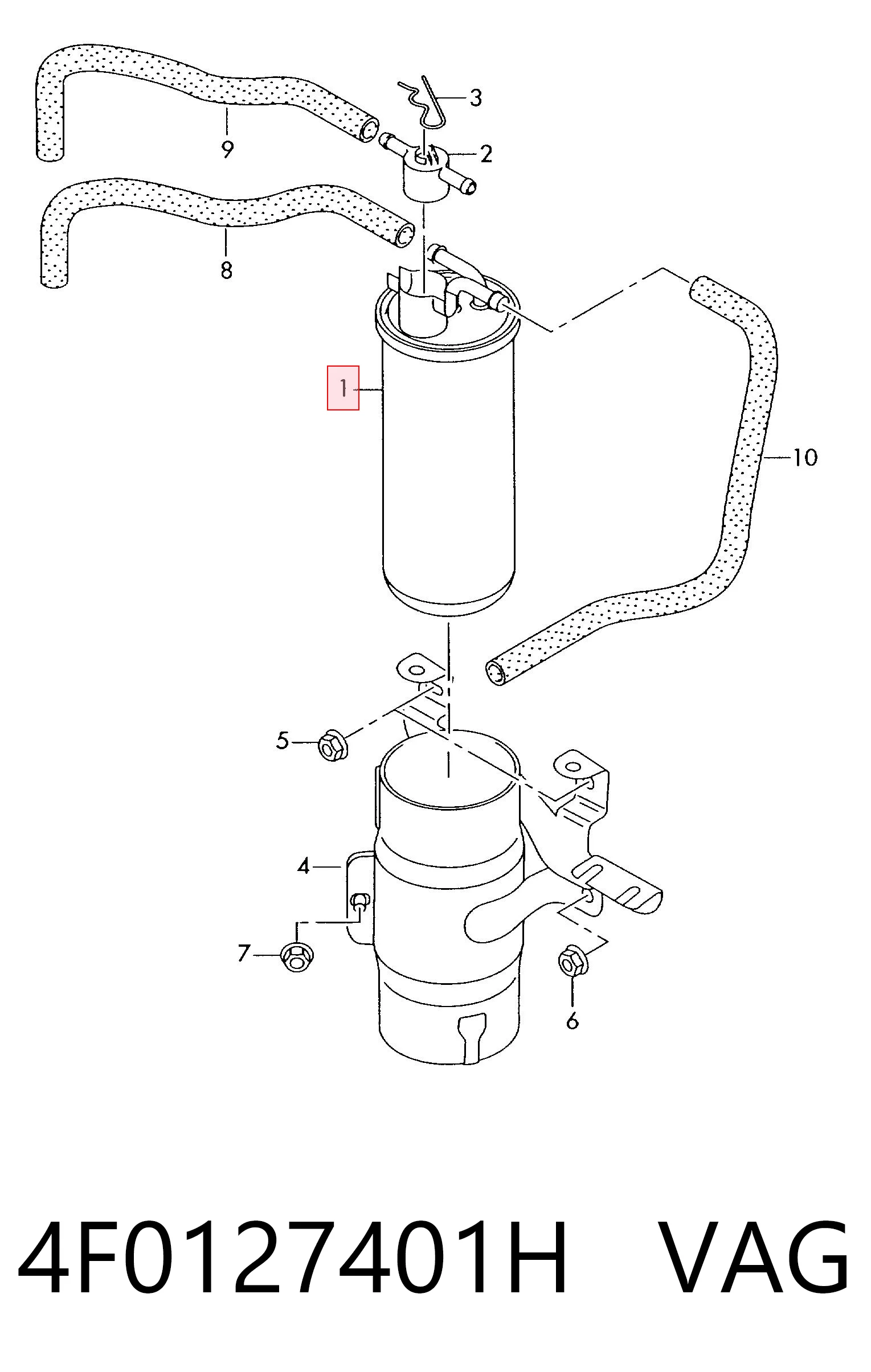 4F0127401H VAG Filtro de gasolina