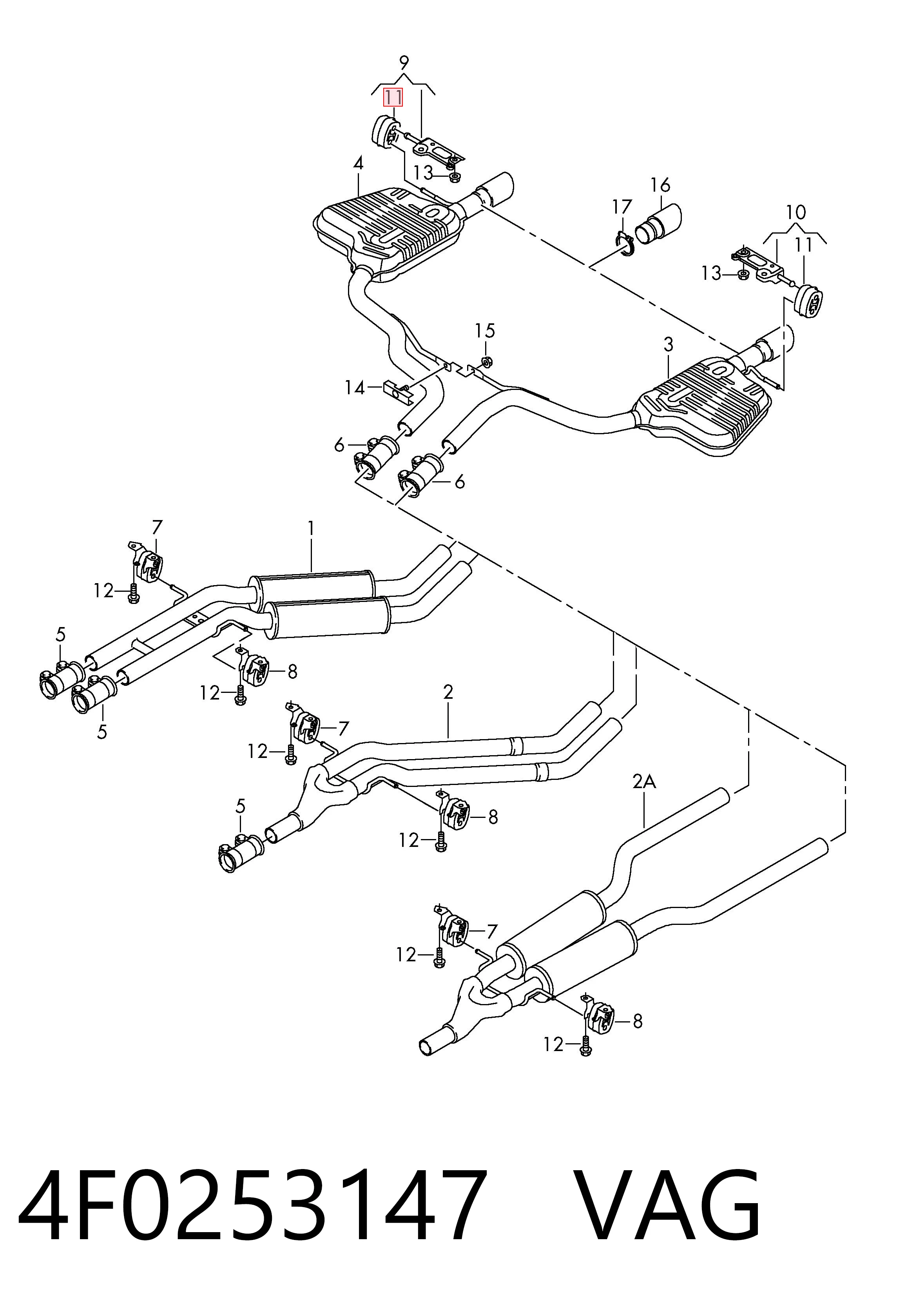 Comprar Soporte del silenciador Audi A6  4F2 a bajo precio