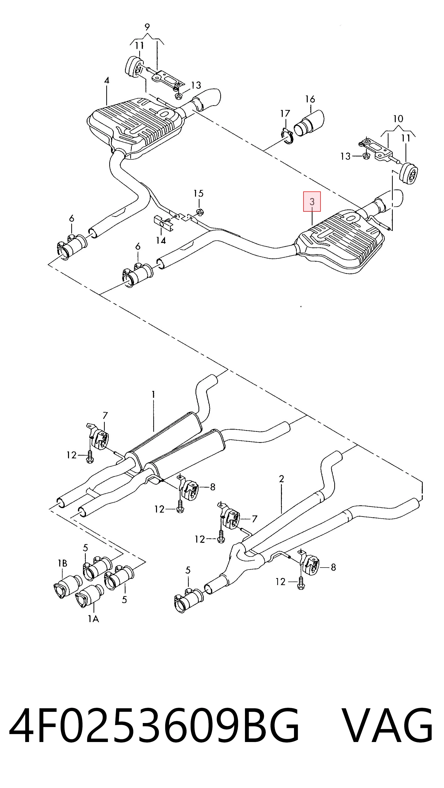 Comprar Silenciador trasero Audi A6  4FH a bajo precio