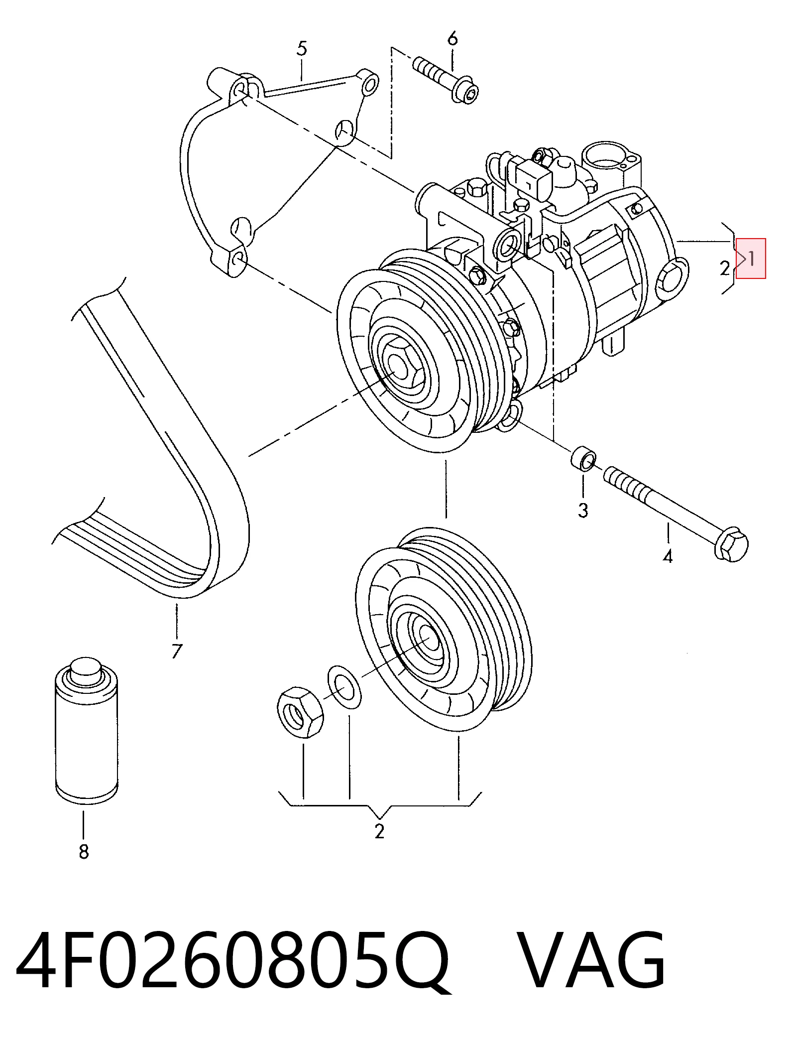 4F0260805Q VAG Compresor climatizador