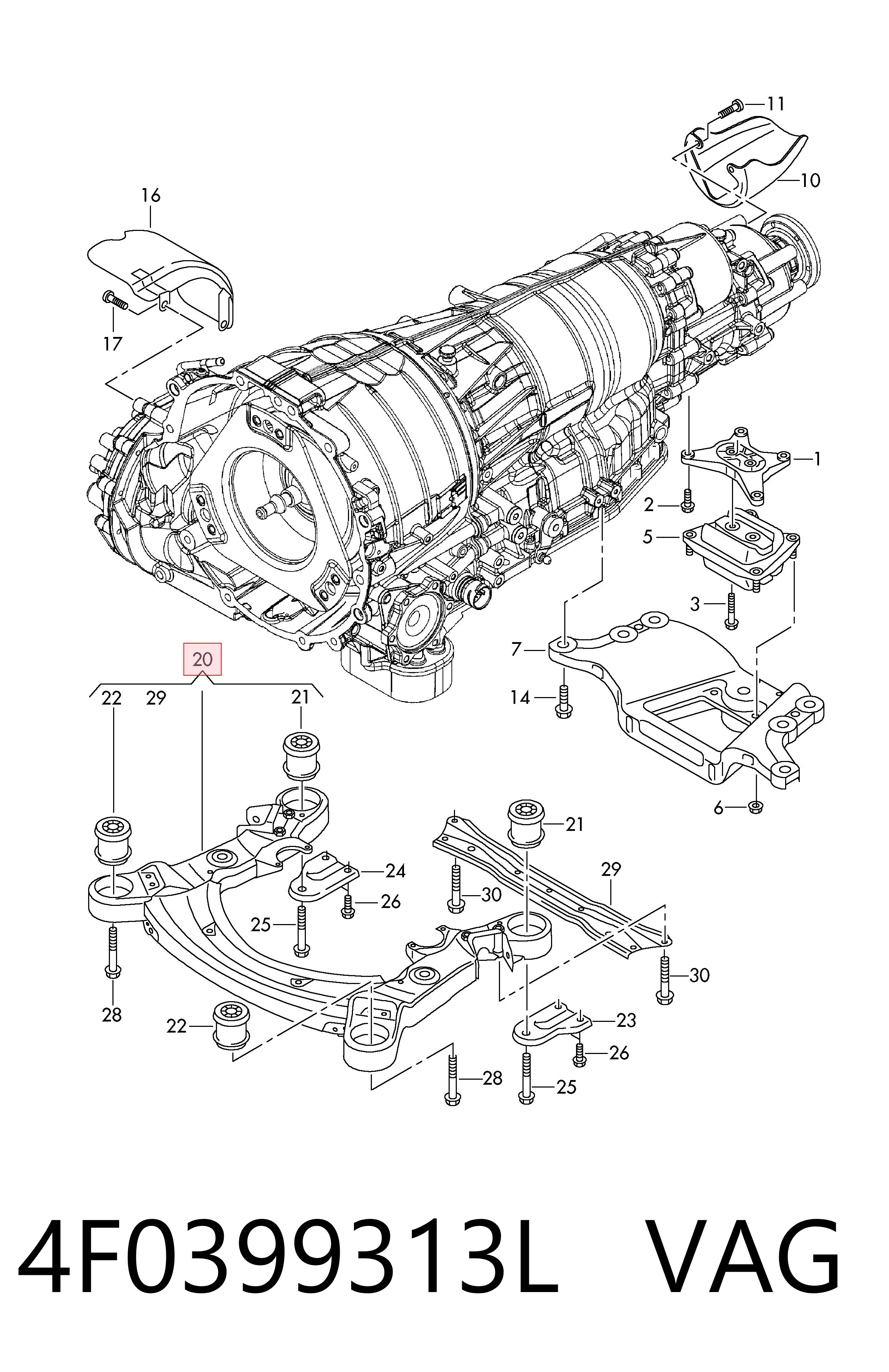Subchasis delantero Audi A6 (2004-2011)
