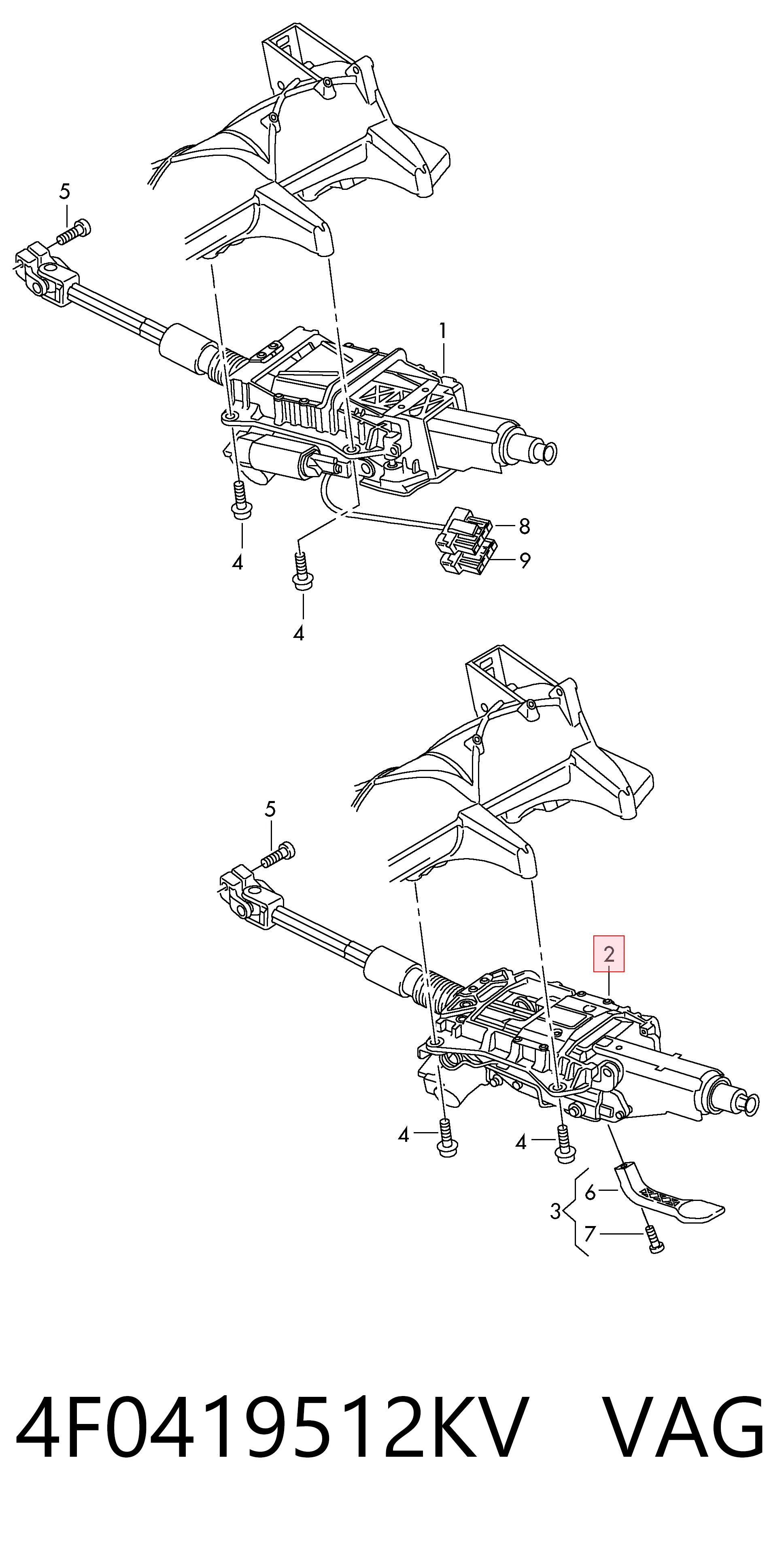 Columna de volante para Audi A6 C6 4F2