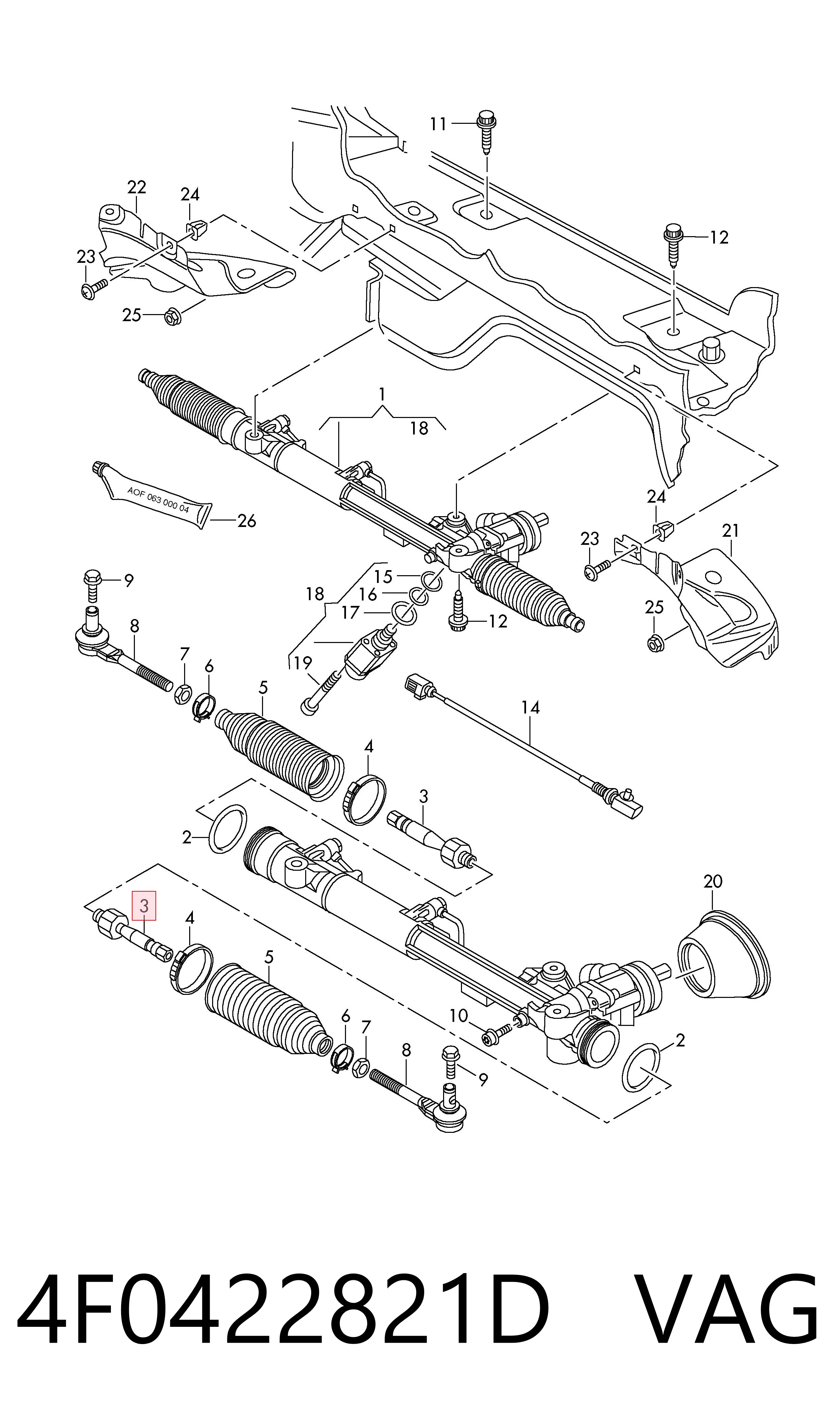 4F0422821D VAG Barra de direccion coche