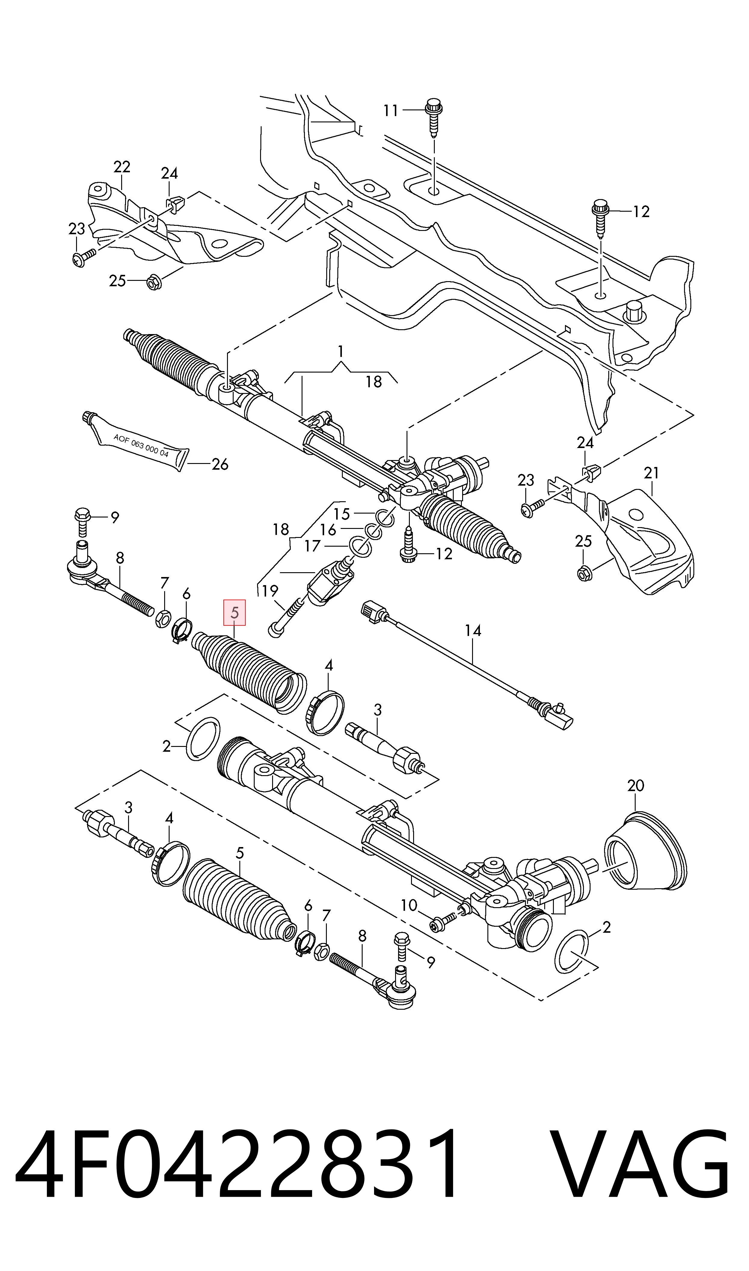 Fuelle dirección para Audi A6 4F2