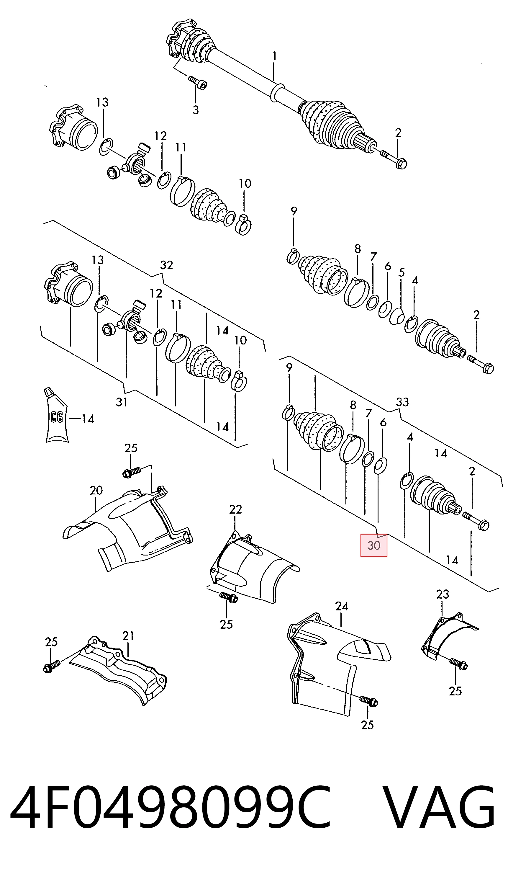 Junta homocinética exterior delantera Audi A6  desde 55,33 €