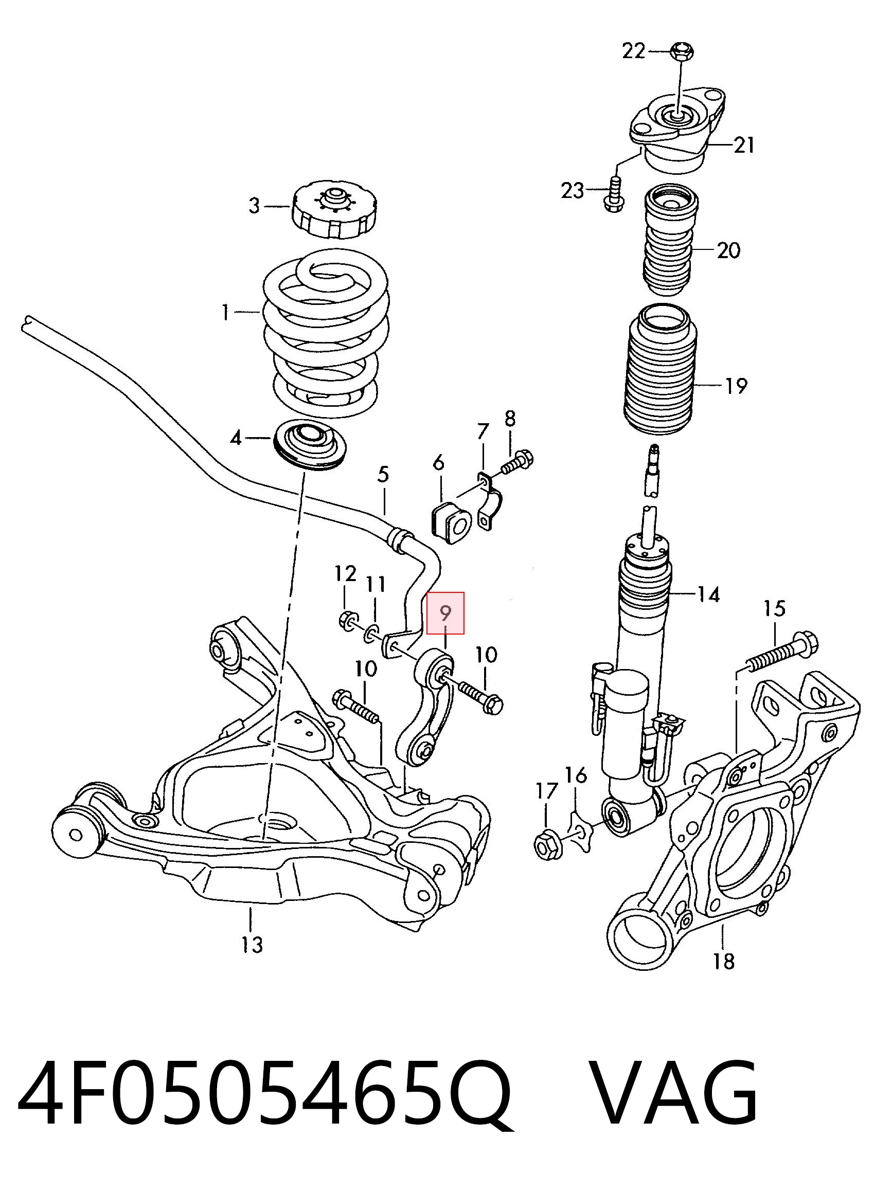 4F0505465Q VAG Silentblock de la barra estabilizadora
