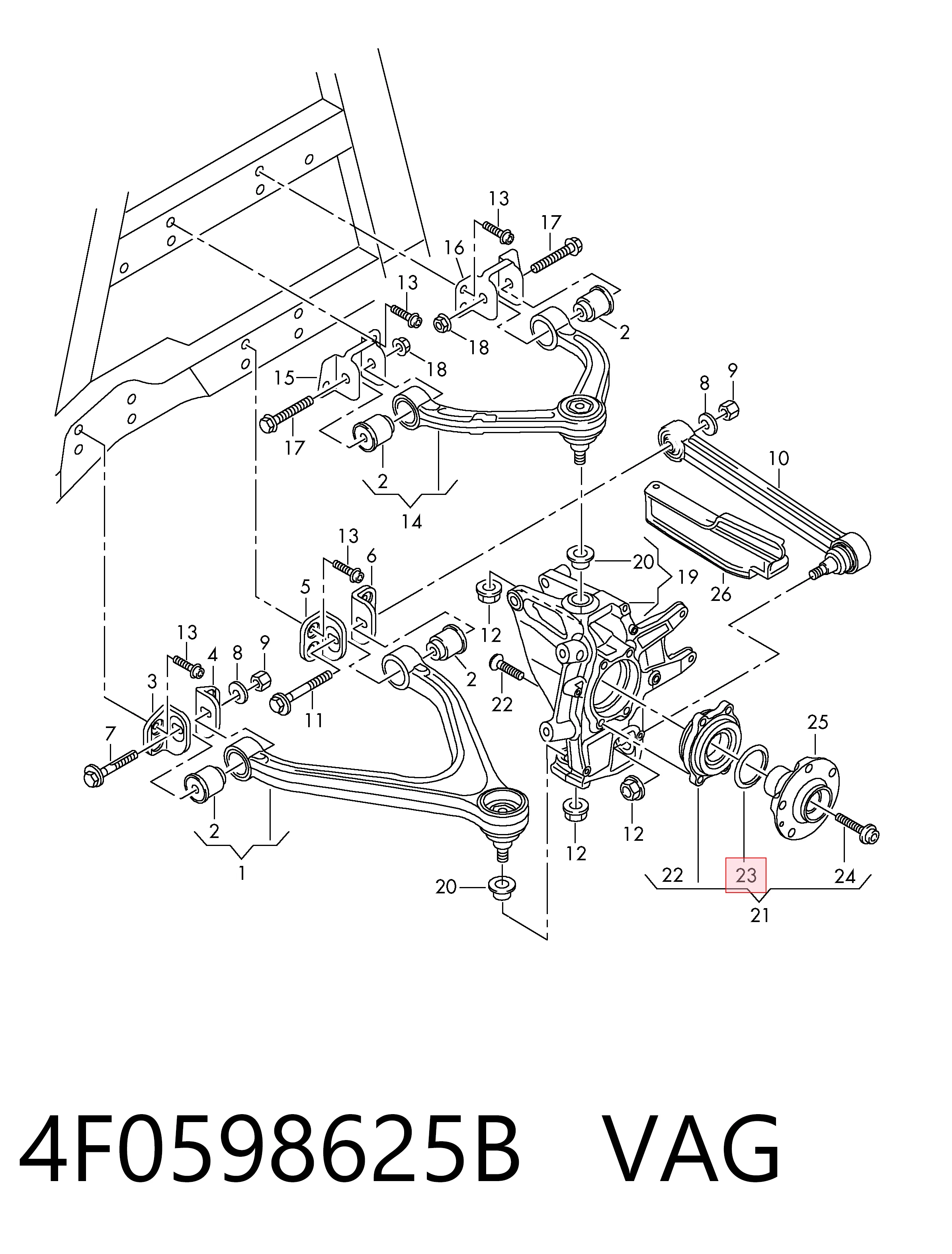 4F0598625B VAG Cojinete de cubo delantero/trasero