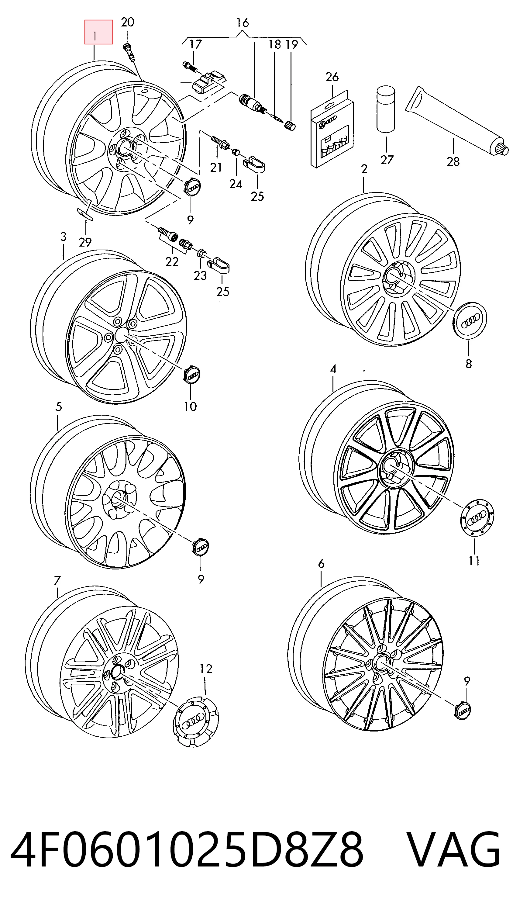 4F0601025D8Z8 VAG Aros