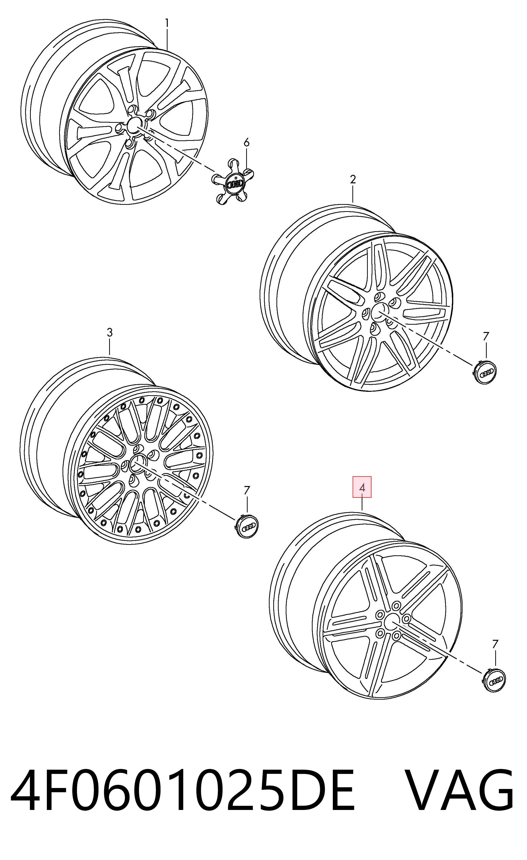 4F0601025DE VAG Aros