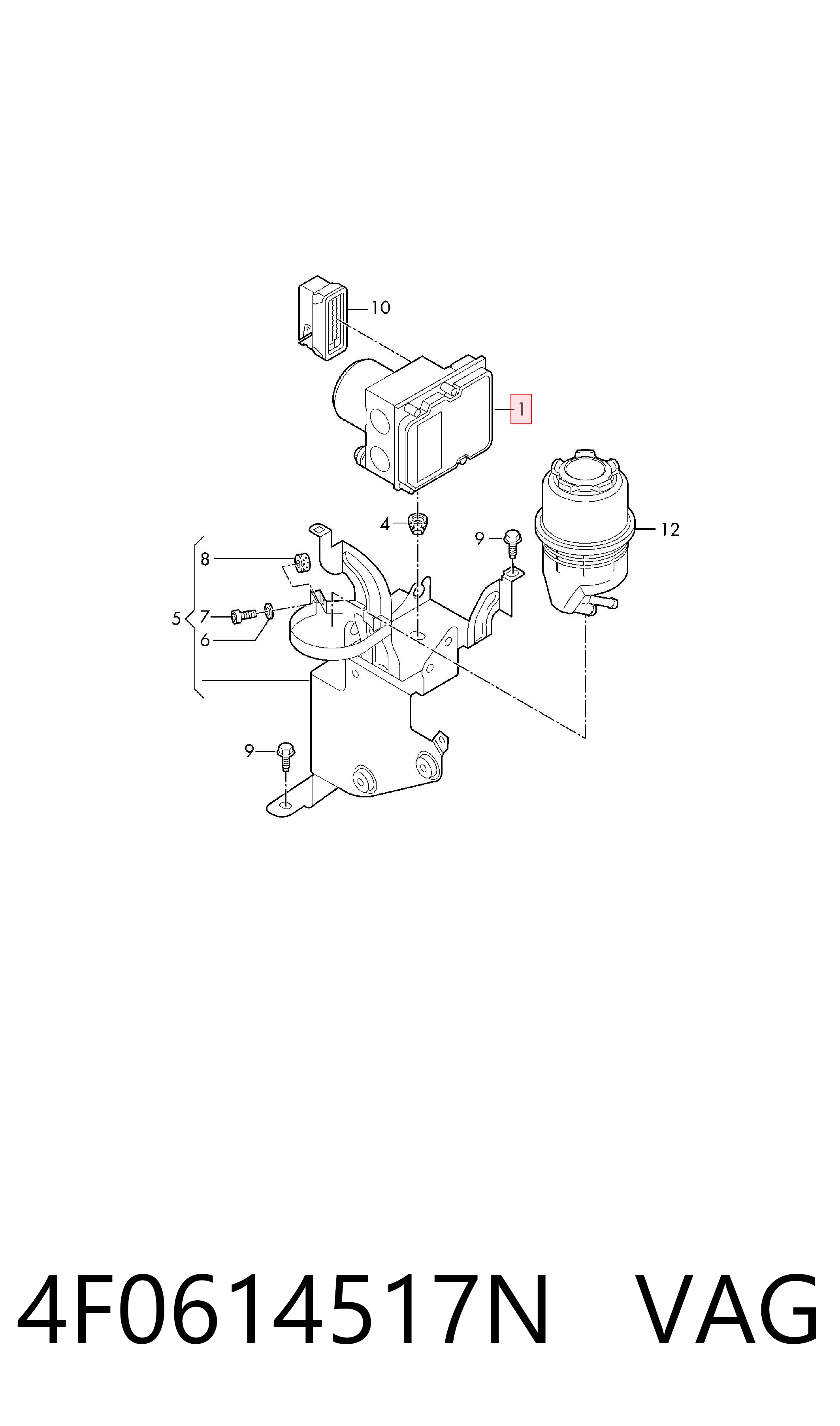4F0614517N VAG Unidad de control ABS hidráulico