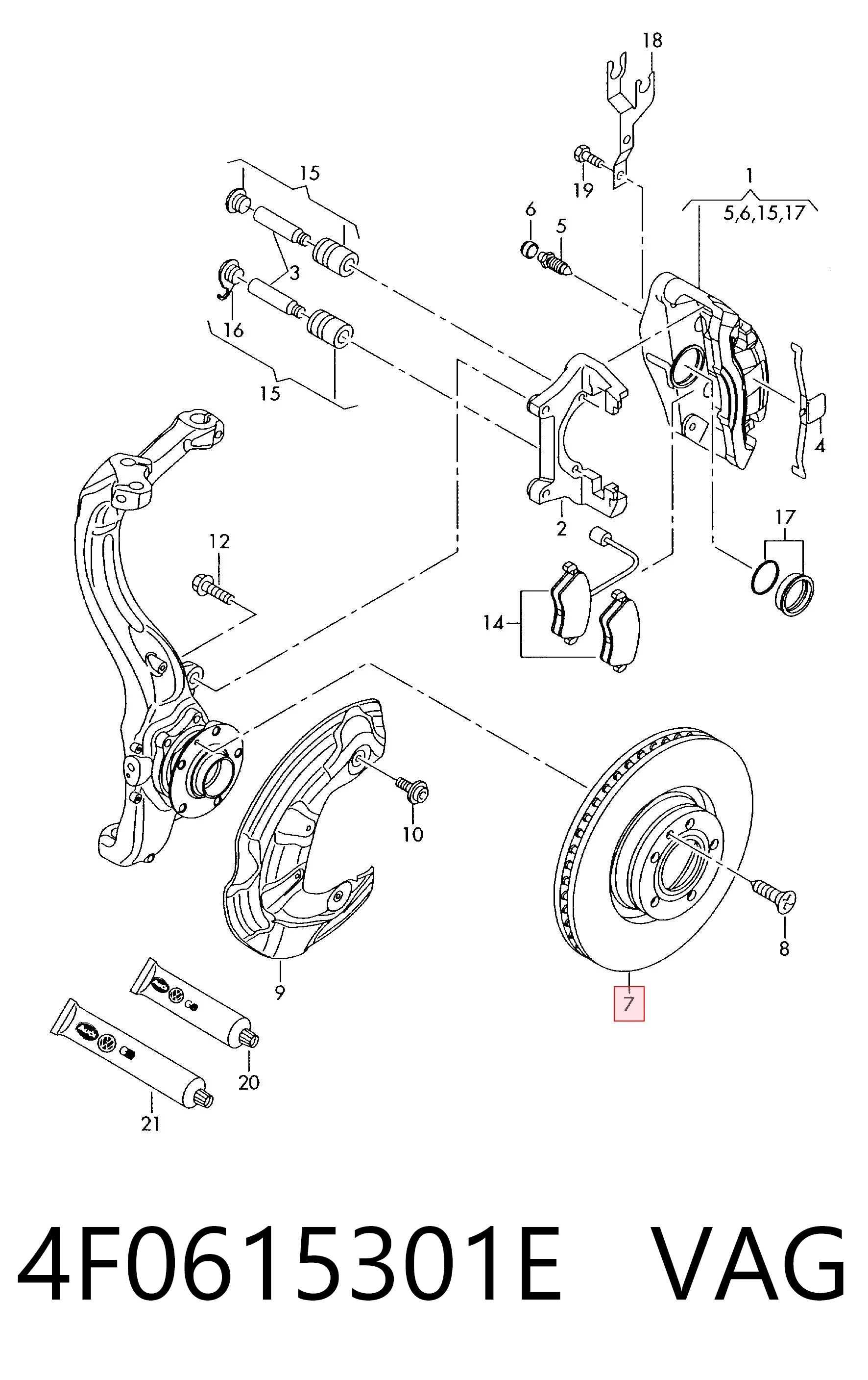 Comprar Freno de disco delantero A6  4F5