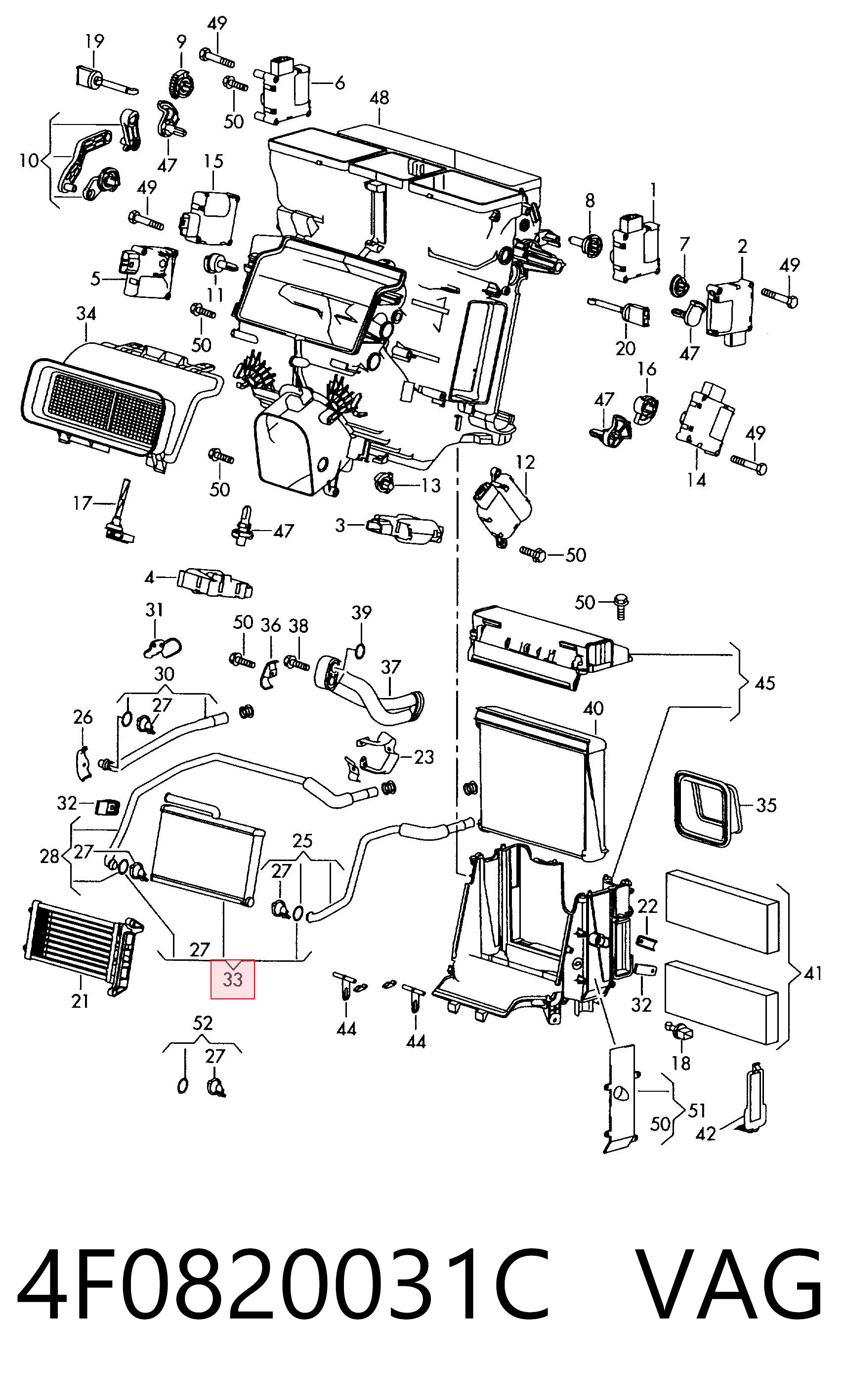 4F0820031C VAG Radiador interior