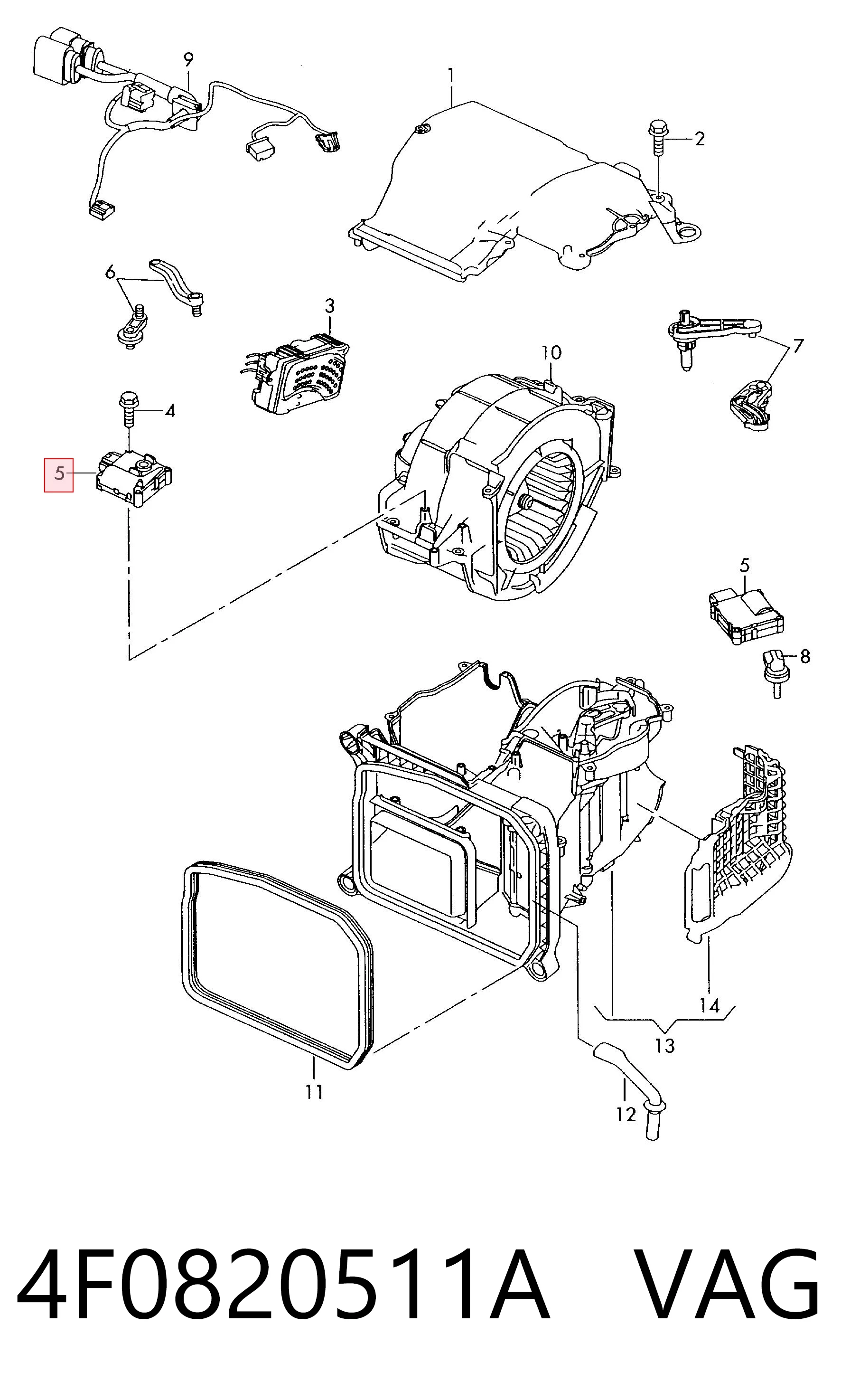 Comprar Actuador de compuerta de la calefacción Volkswagen Transporter T5 7HB, 7HJ, 7EB, 7EJ