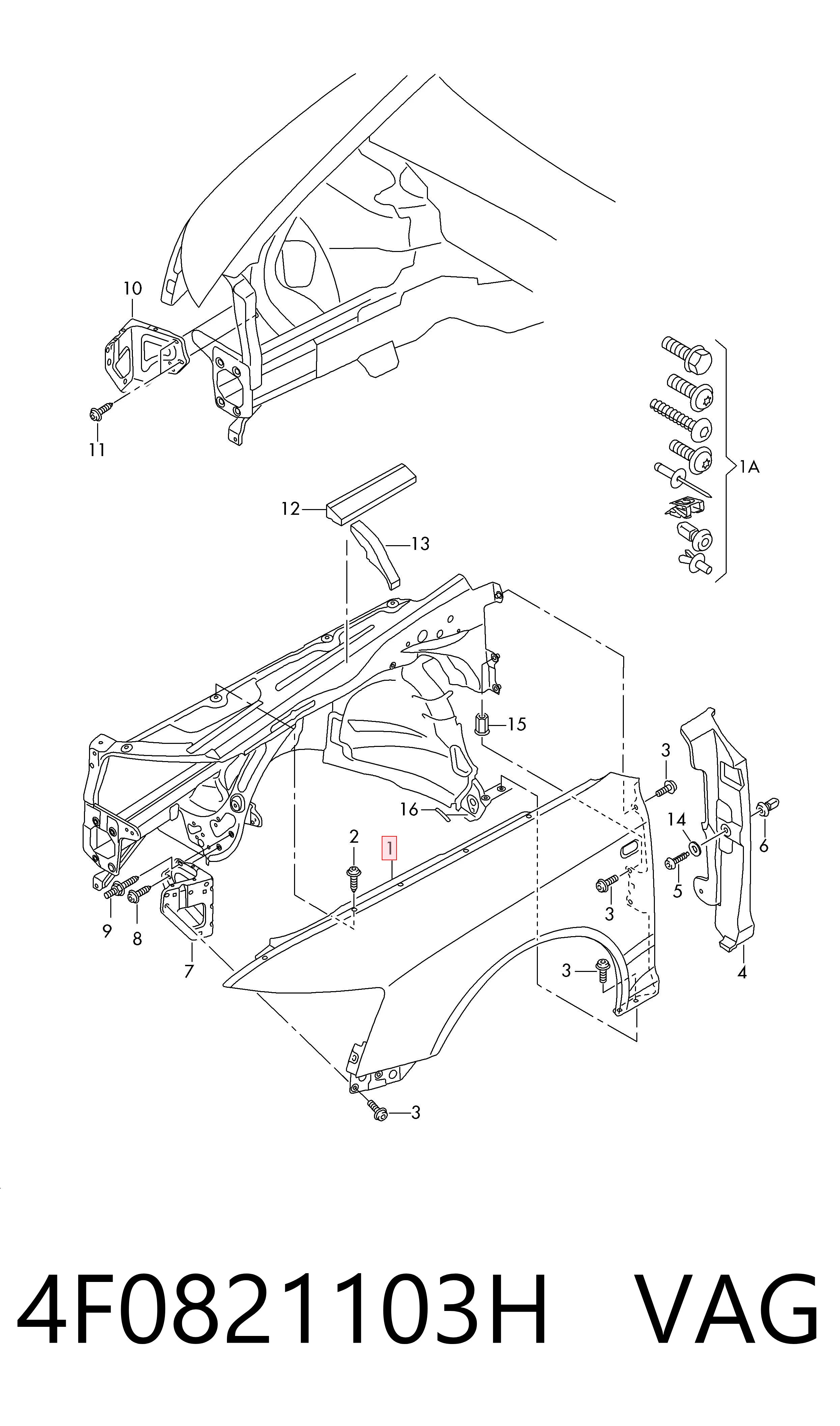 Comprar Aleta delantera izquierda Audi A6  4FH a bajo precio