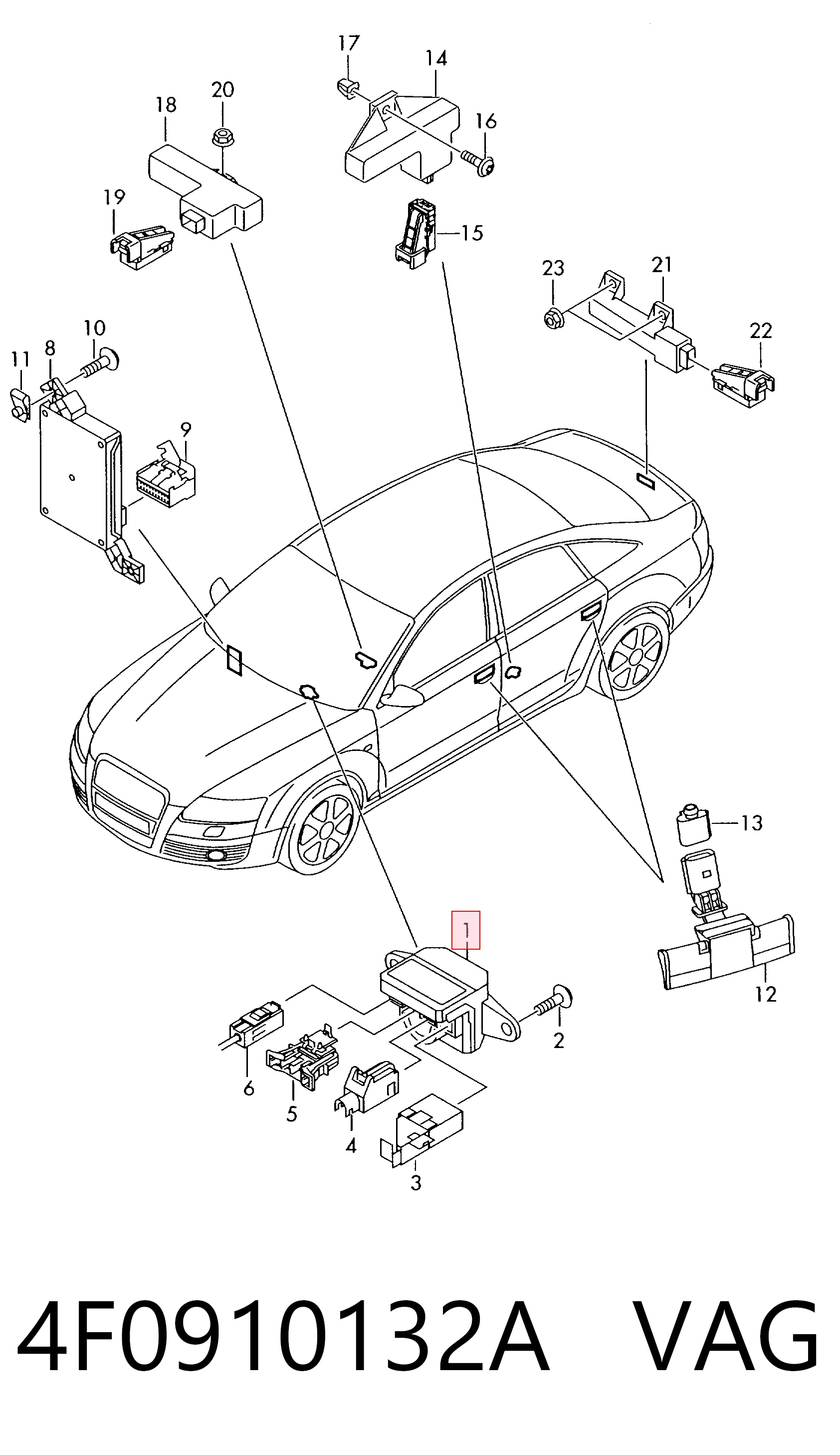 Conmutador de encendido para Audi A6 Allroad C6 4FH