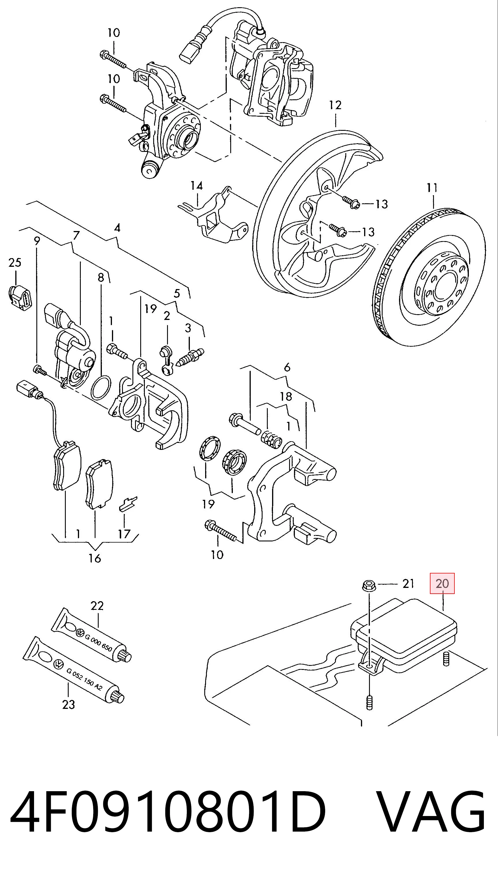 Comprar 4F0910801D VAG Módulo del freno de estacionamiento electromecánico