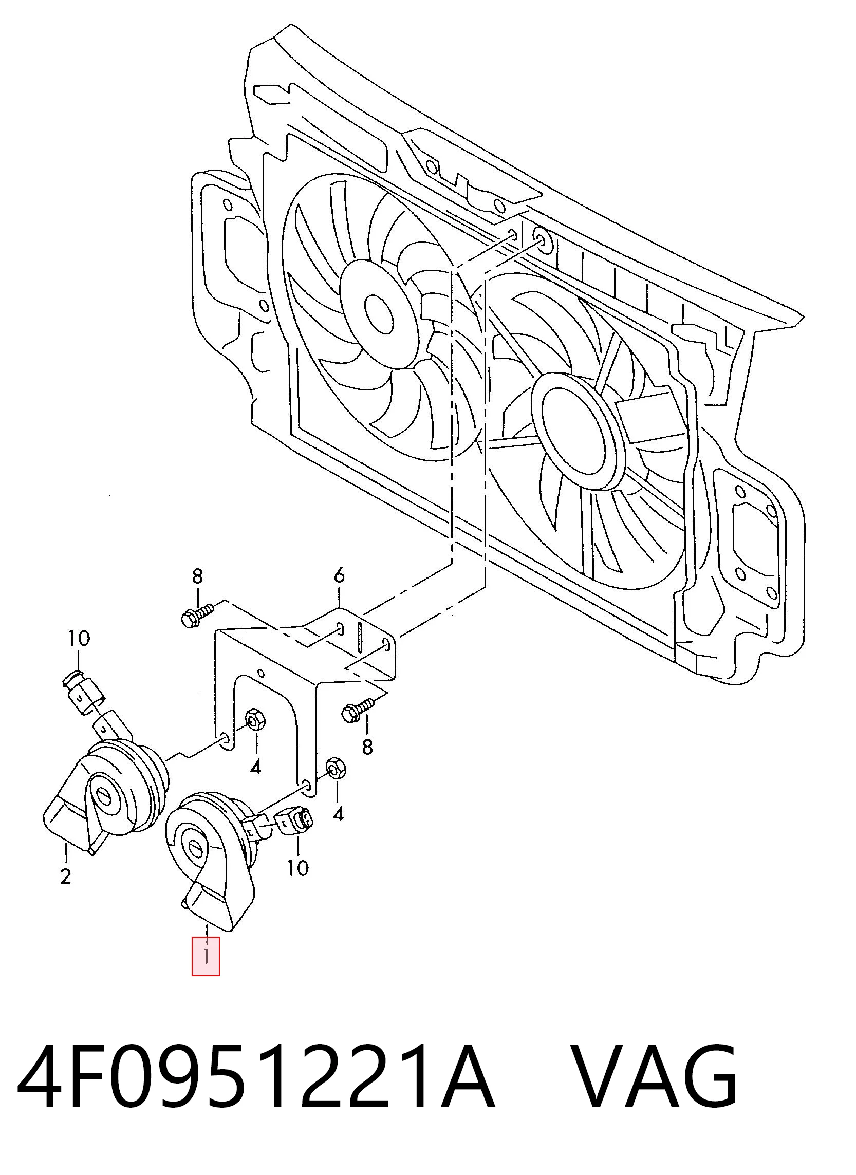 4F0951221A VAG Claxon