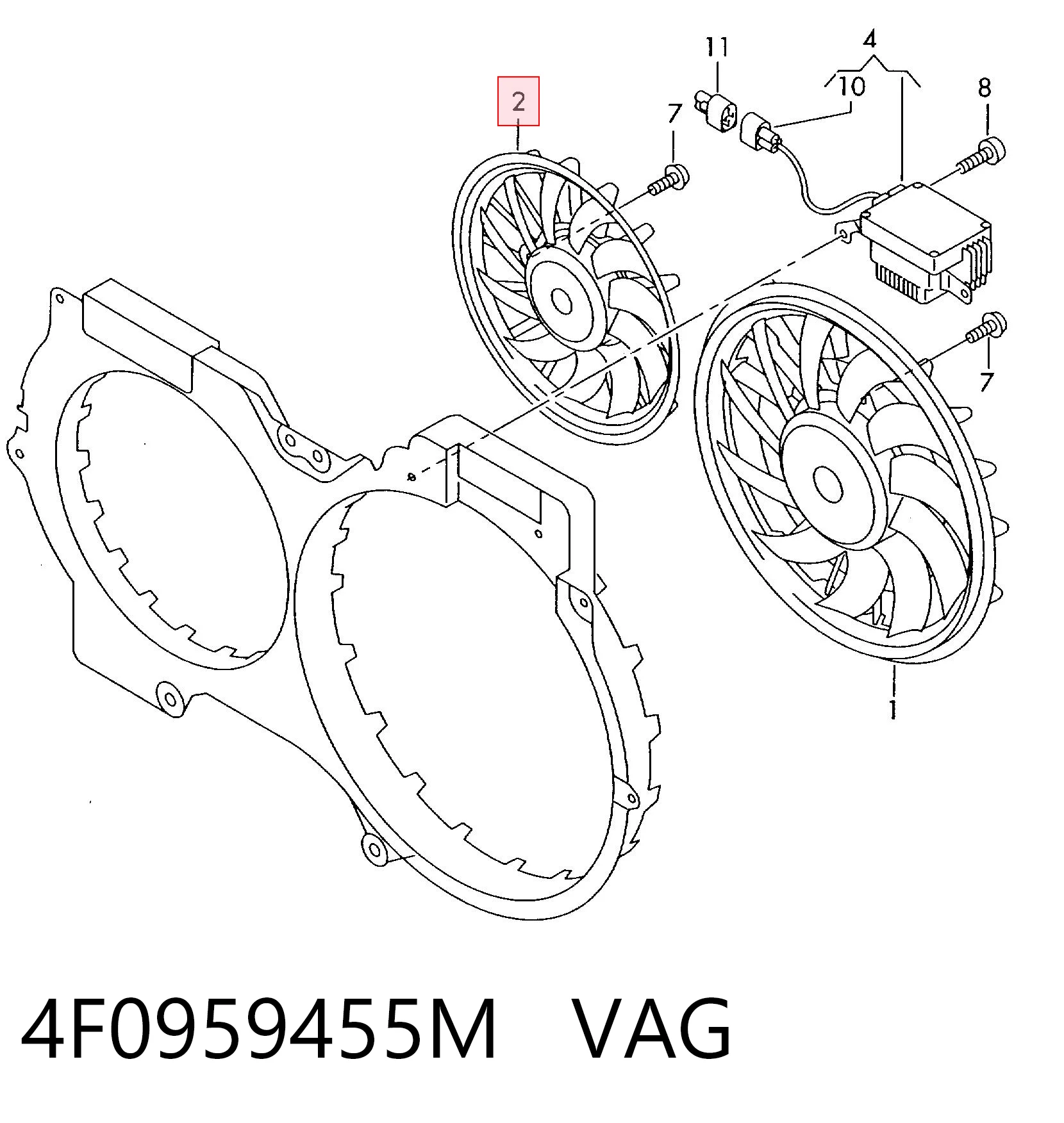 Comprar Ventilador eléctrico de refrigeración completo (motor y hélice) Audi A6 4FH a bajo precio